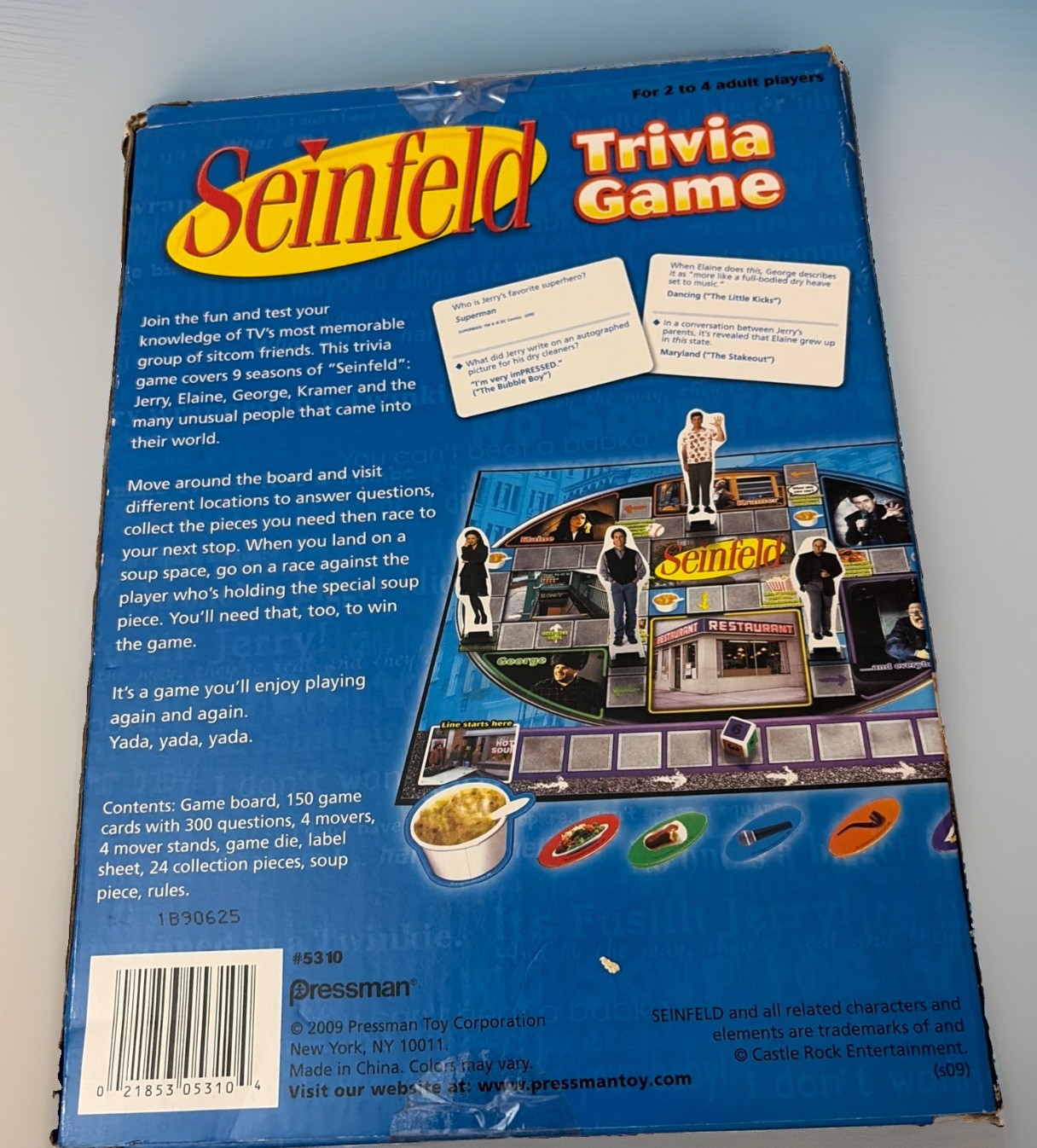 Seinfeld Trivia Game Pressman 2009 Adult 2-4 Player NEW open Box