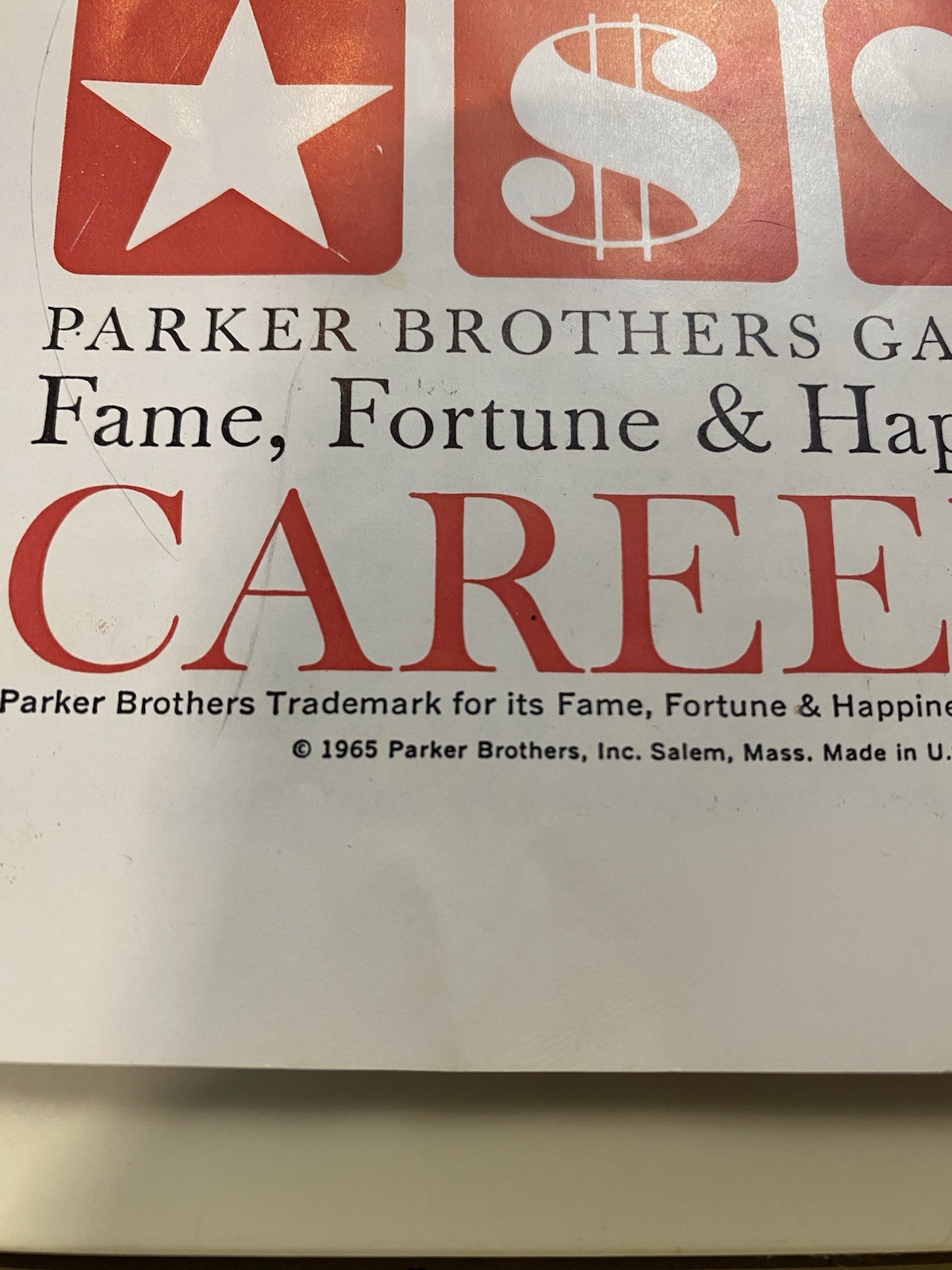 Vintage 1965 Parker Brothers Career Board Game ~ Family Fame Fortune Happiness