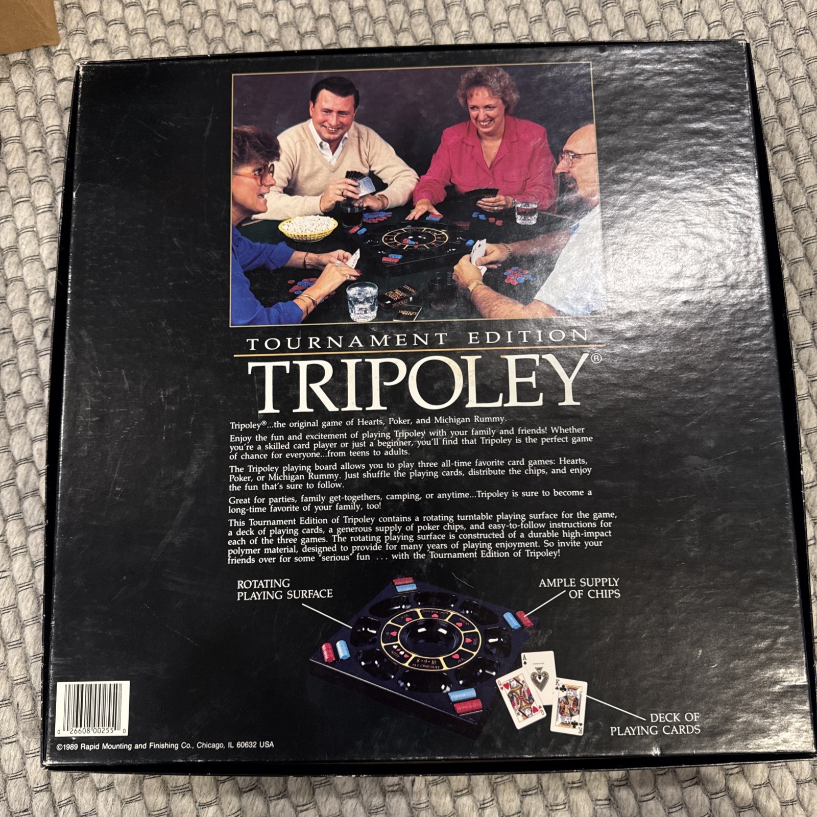 Tripoley Tournament Edition Board Game Cadaco Rotating Tray – MISSING CARDS