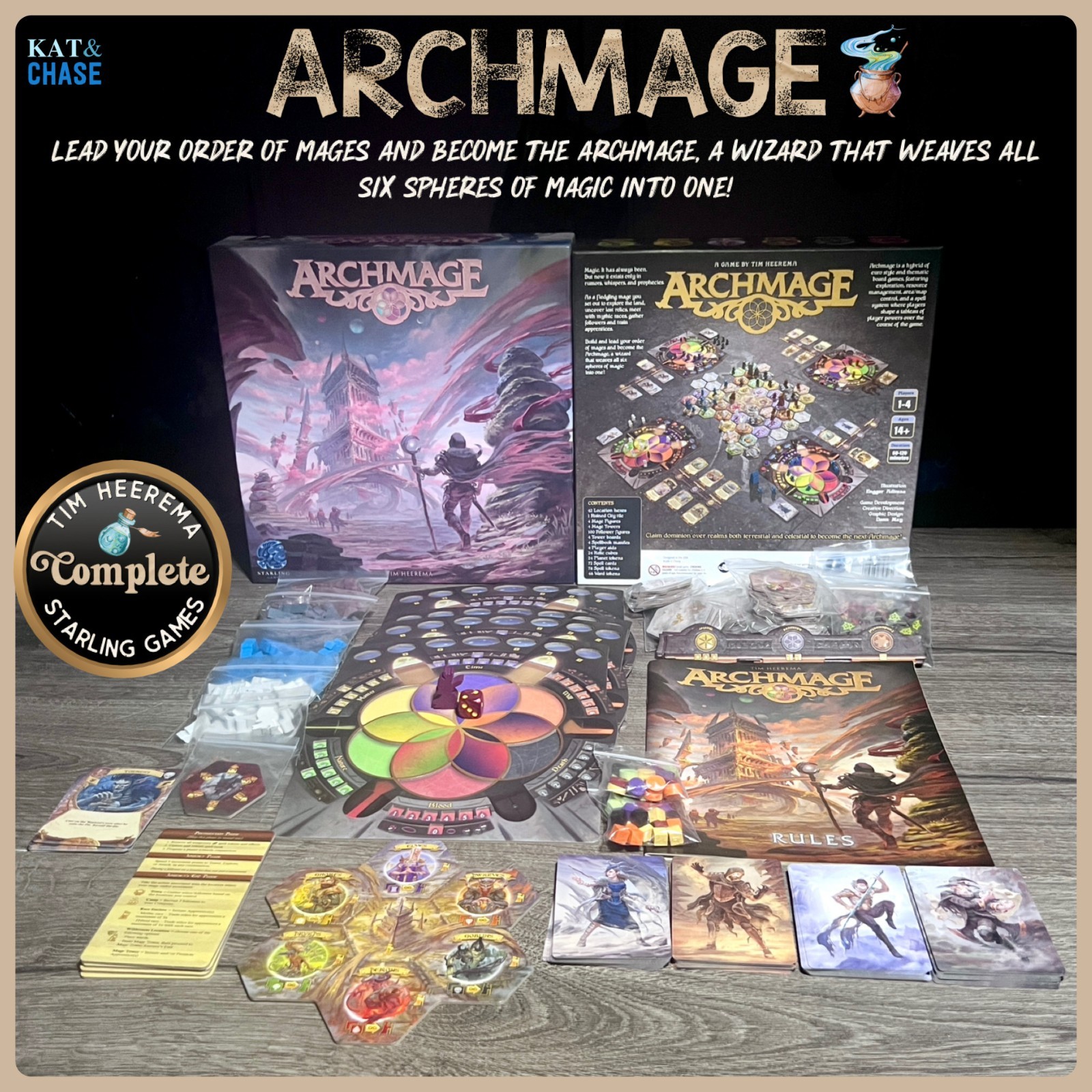 Archmage Board Game by Starling Games Complete Excellent Tim Heerema