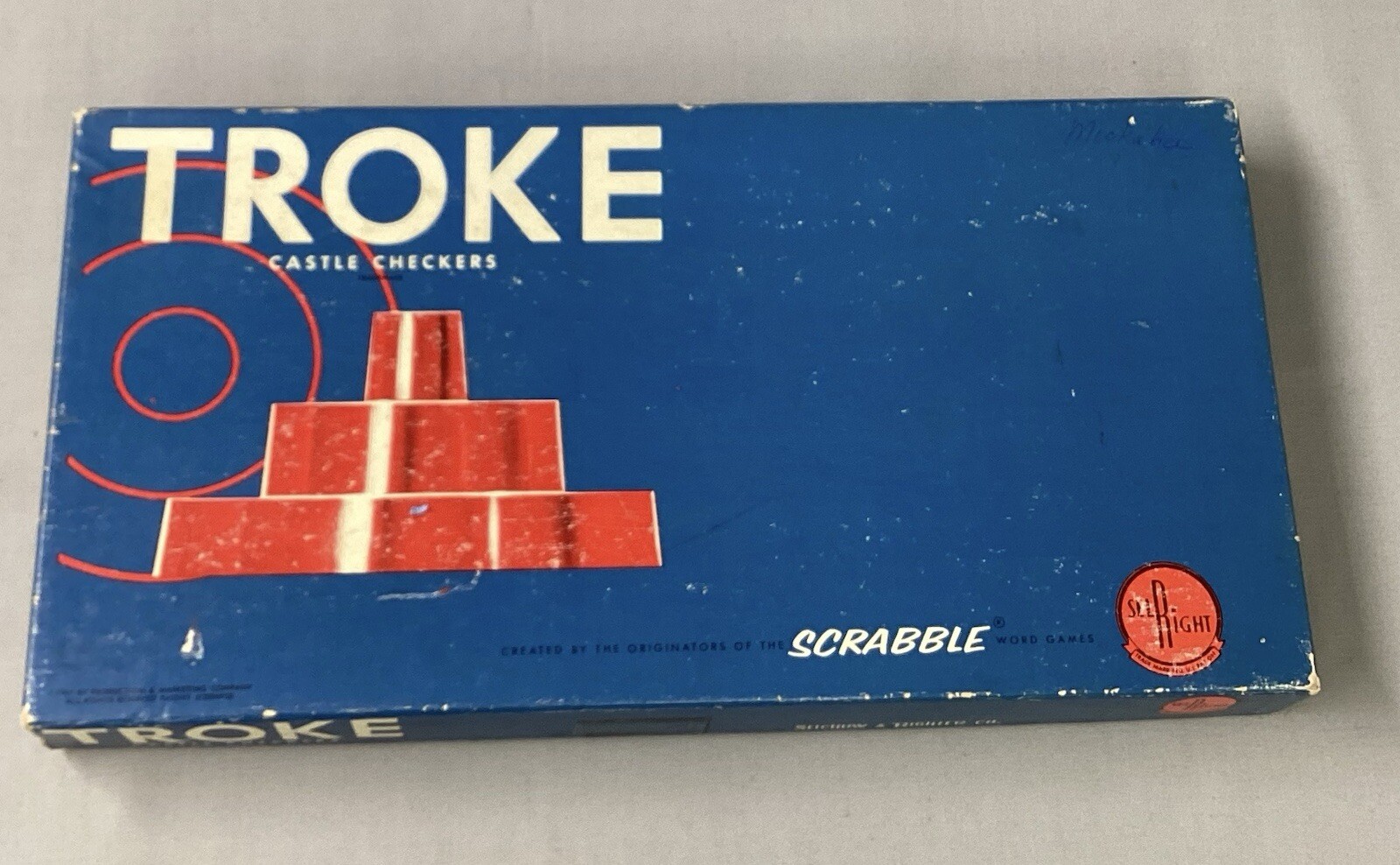 Vintage 1961 Selchow & Righter Co Troke Castle Checkers Board Game Complete