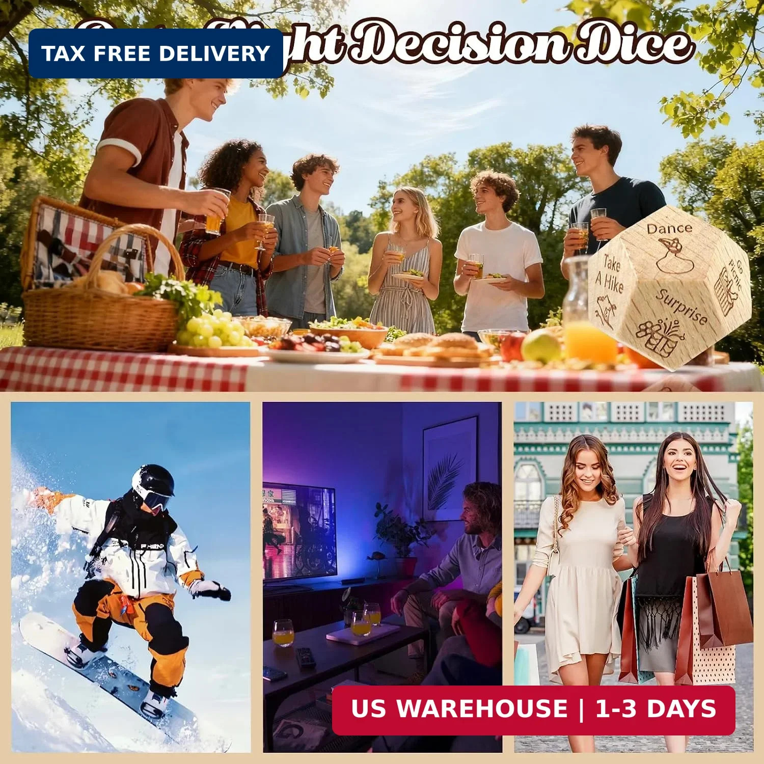Activity Dice Couple Date Night Dice Ideas Gifts for Men Women Activity Decision