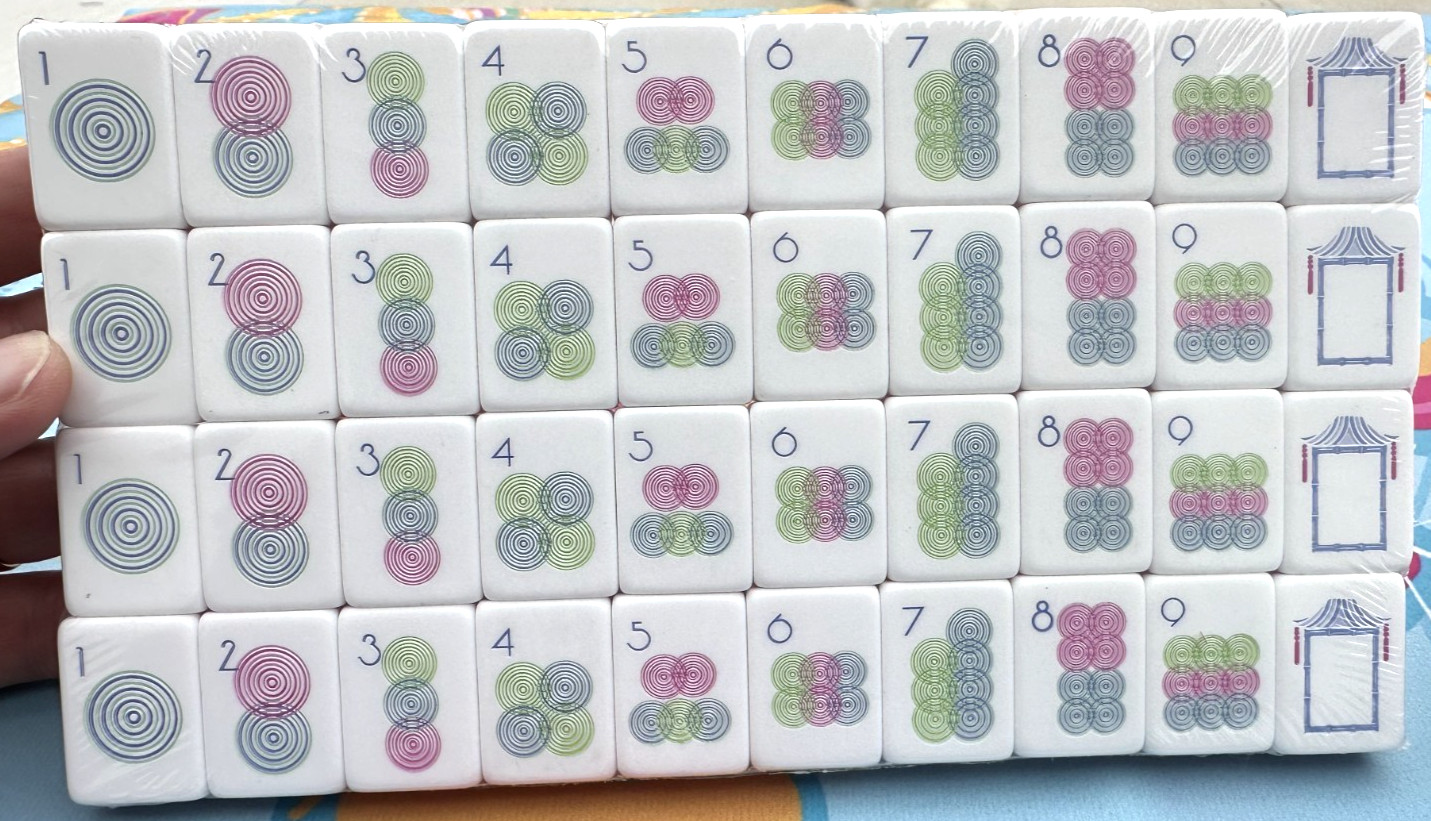 LUMINAIRE PURPLE 4 Layer Acrylic Mahjong Tiles American Set 160 Tiles US SELLER!