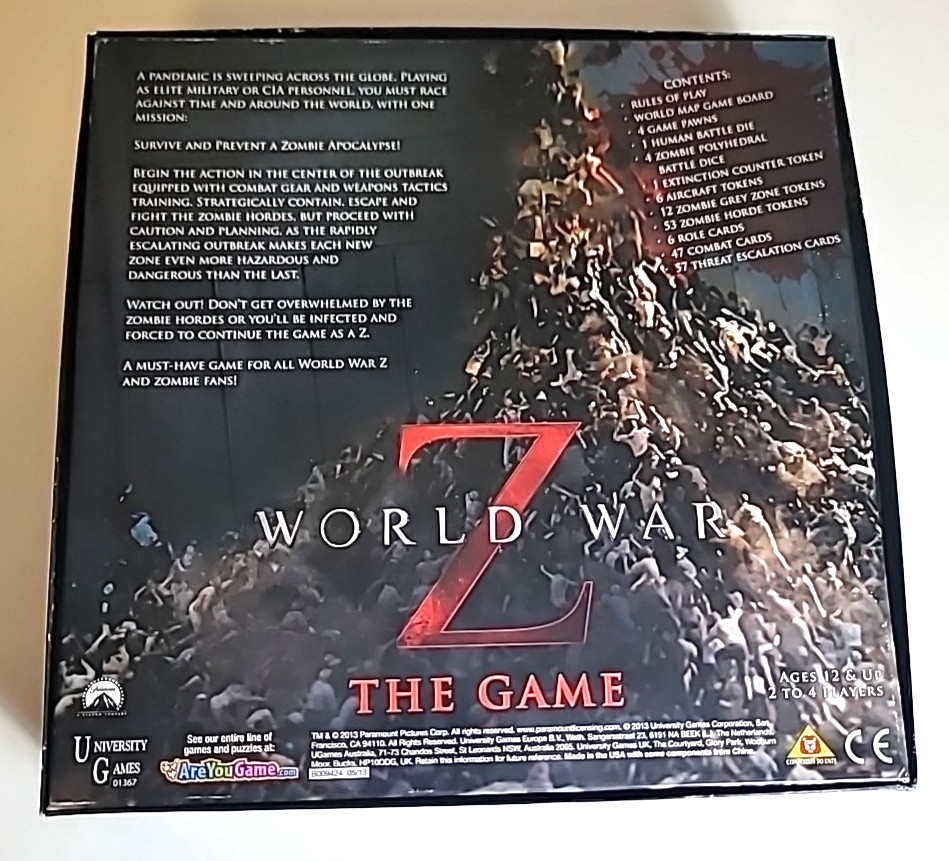 World War Z 2013, University Games, Pre Owned Complete
