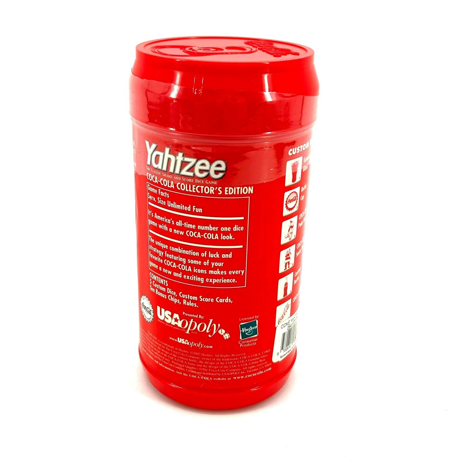 Yahtzee Coca-Cola Collector Edition Dice Game Coke Can Tin 2007 USAopoly Hasbro