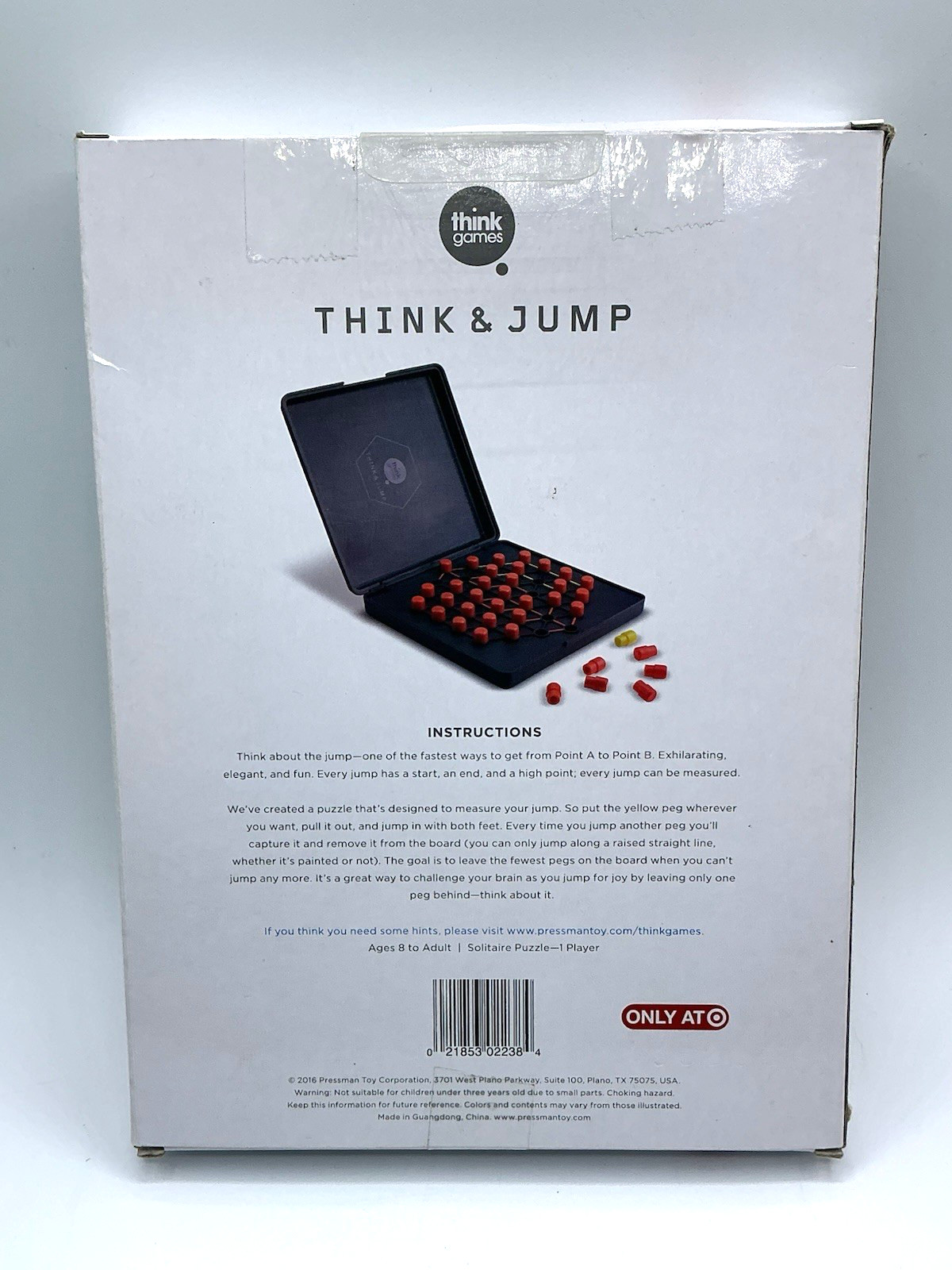 Think & Jump Peg Game Pressman 1 Player Solitaire Think Games New Sealed 8+