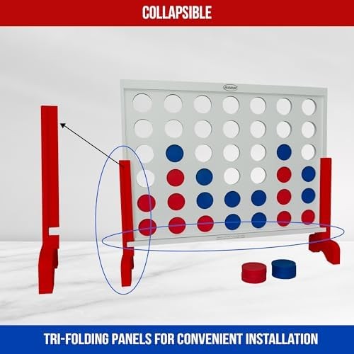 Bolaball 4 in a Row Giant Outdoor Game – 1.8 Ft Jumbo Yard Game for Adults &