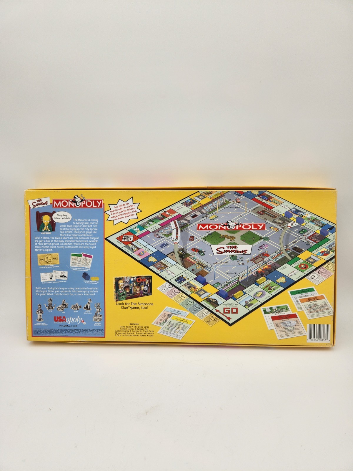 The SIMPSONS Monopoly “Welcome To Springfield” Board Game 2001 100% Complete