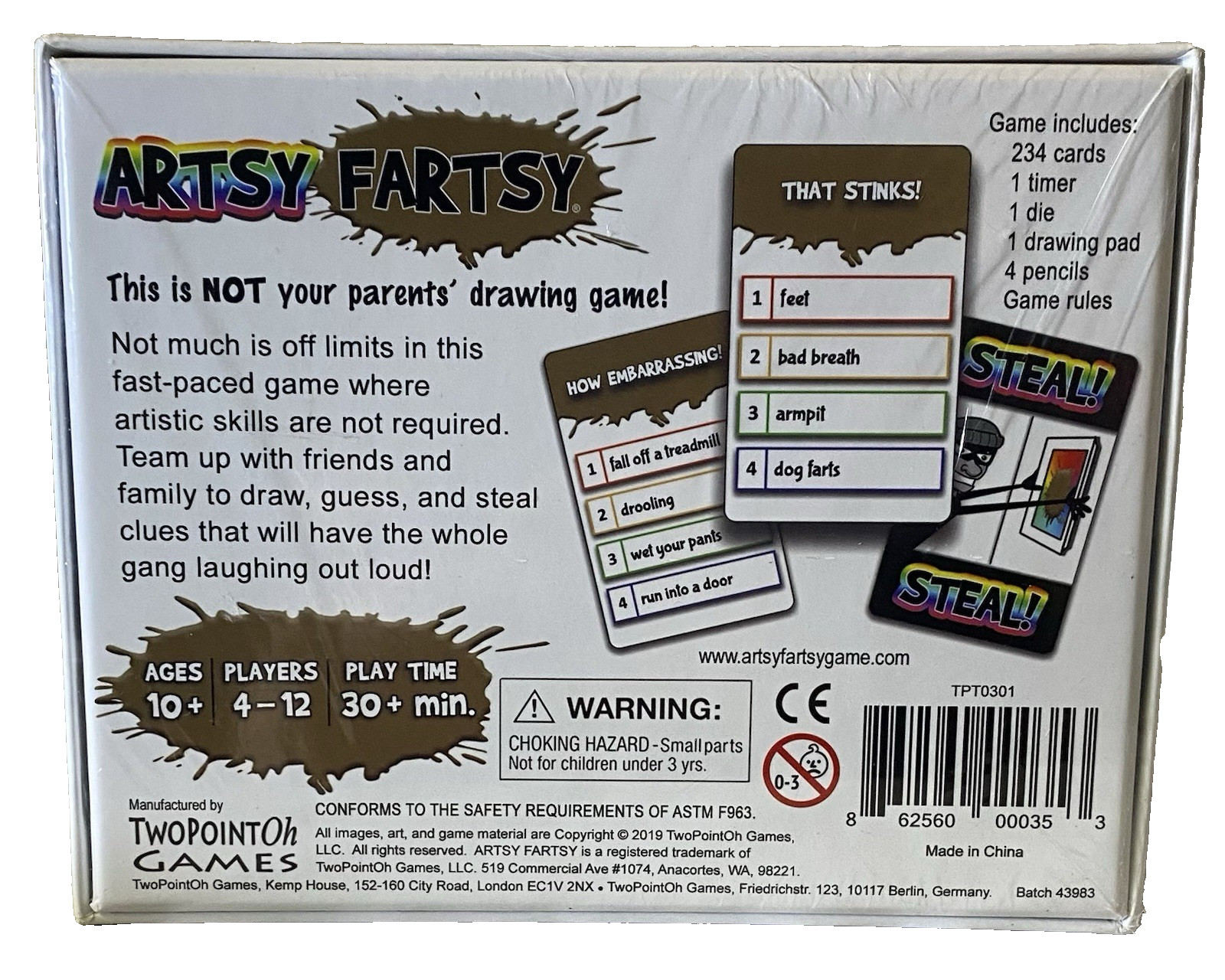 ARTSY FARTSY – Not Your Parents’ Drawing Game by TwoPointOh Games ~ NEW SEALED