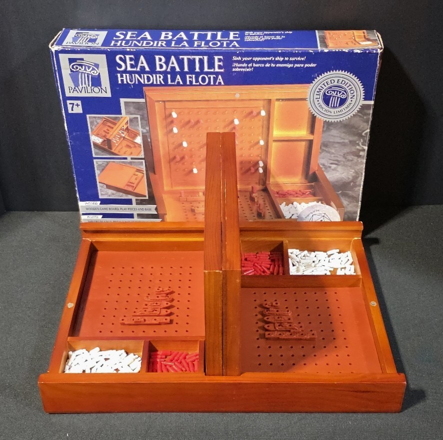 Wooden Sea Battle Battleship Board Game Pavilion Limited Edition Complete w/ Box