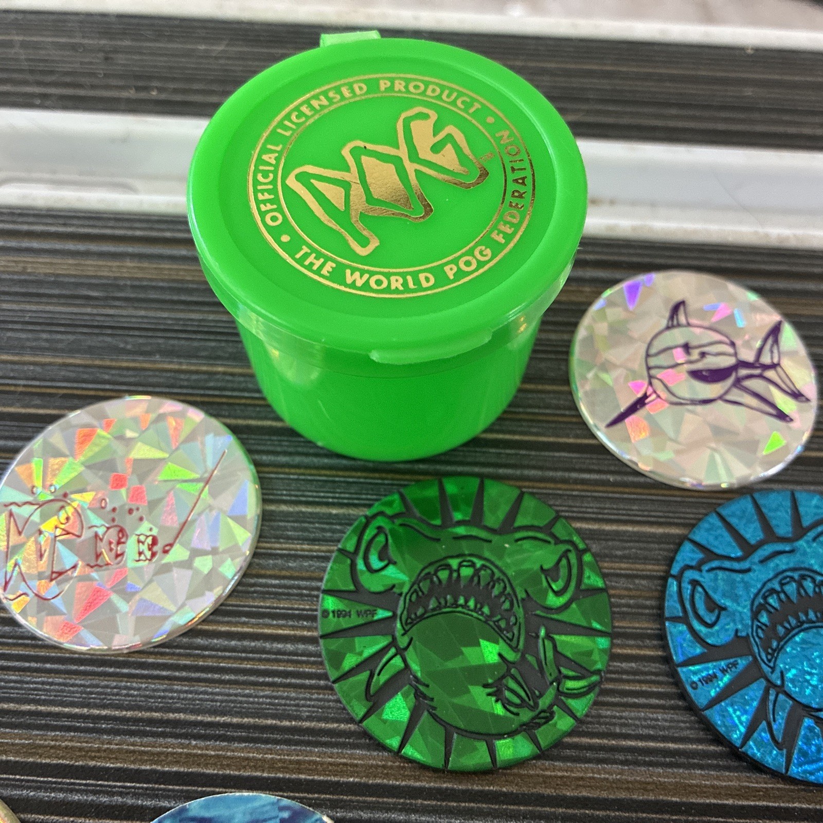 90 ’s POG Collection – Aquatic Animals And 2 Slammers With Container