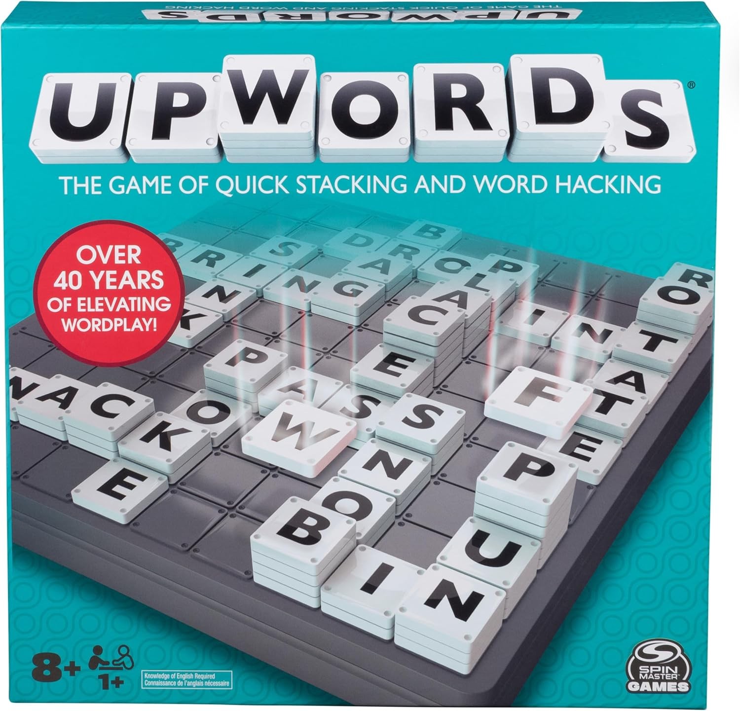 , Upwords, Classic Word Game with Stackable Letter Tiles, Family Board Game, …
