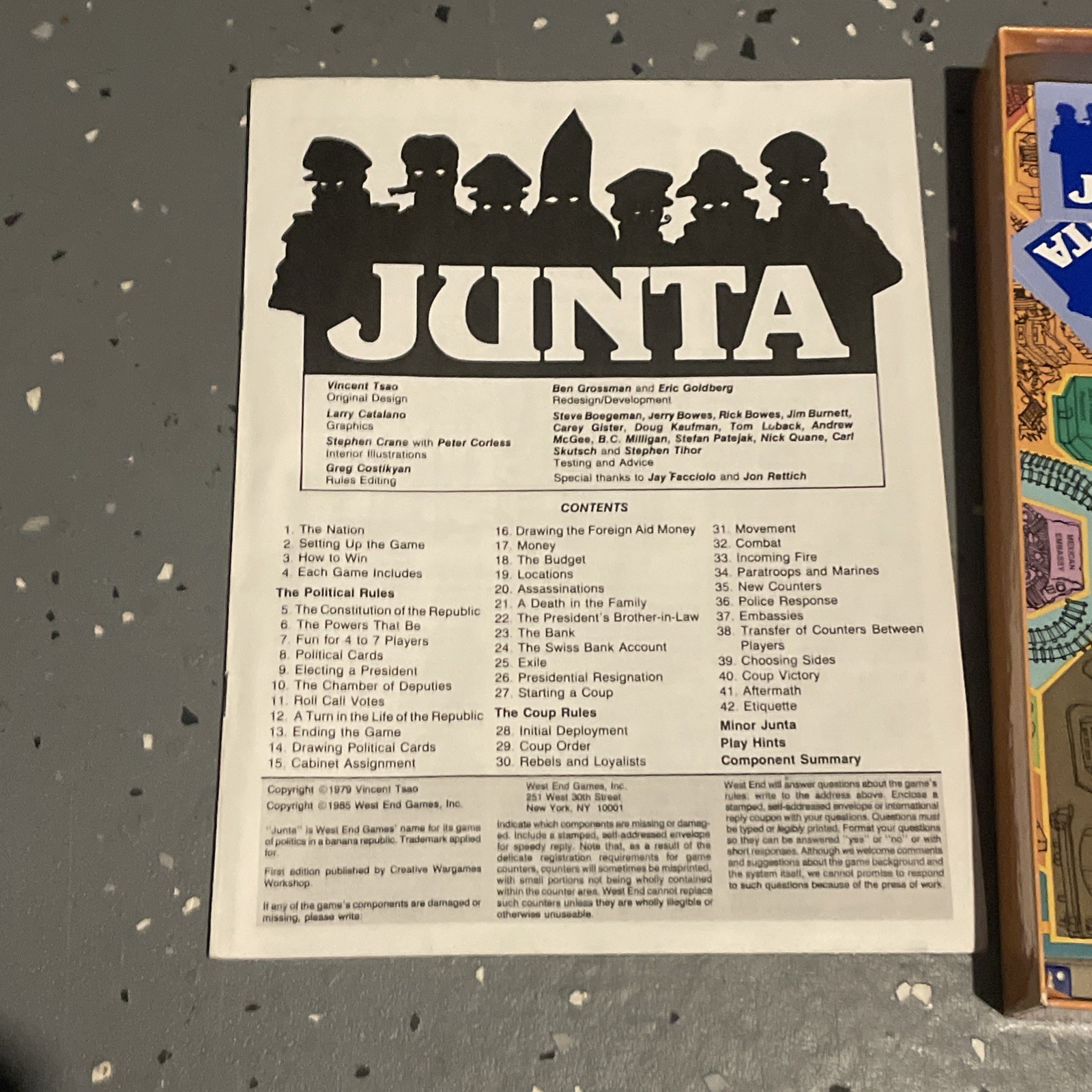 Junta Board Game – 1985 West End Games Edition