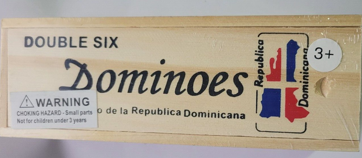 Double Six Republica Dominicana Dominoes Game in Set of 28 Wooden 2″X3/4″X1/4″