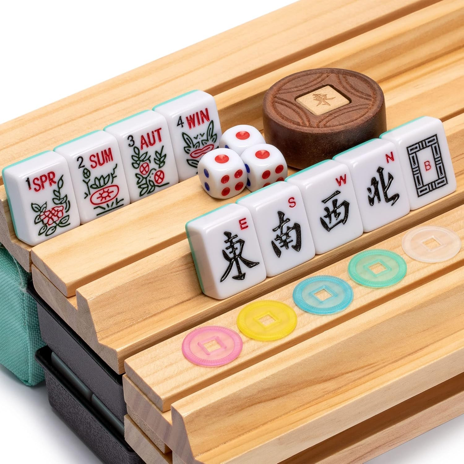 American Mahjong Set, Pepper with Soft Case, Racks with Pushers, Wright Patte…