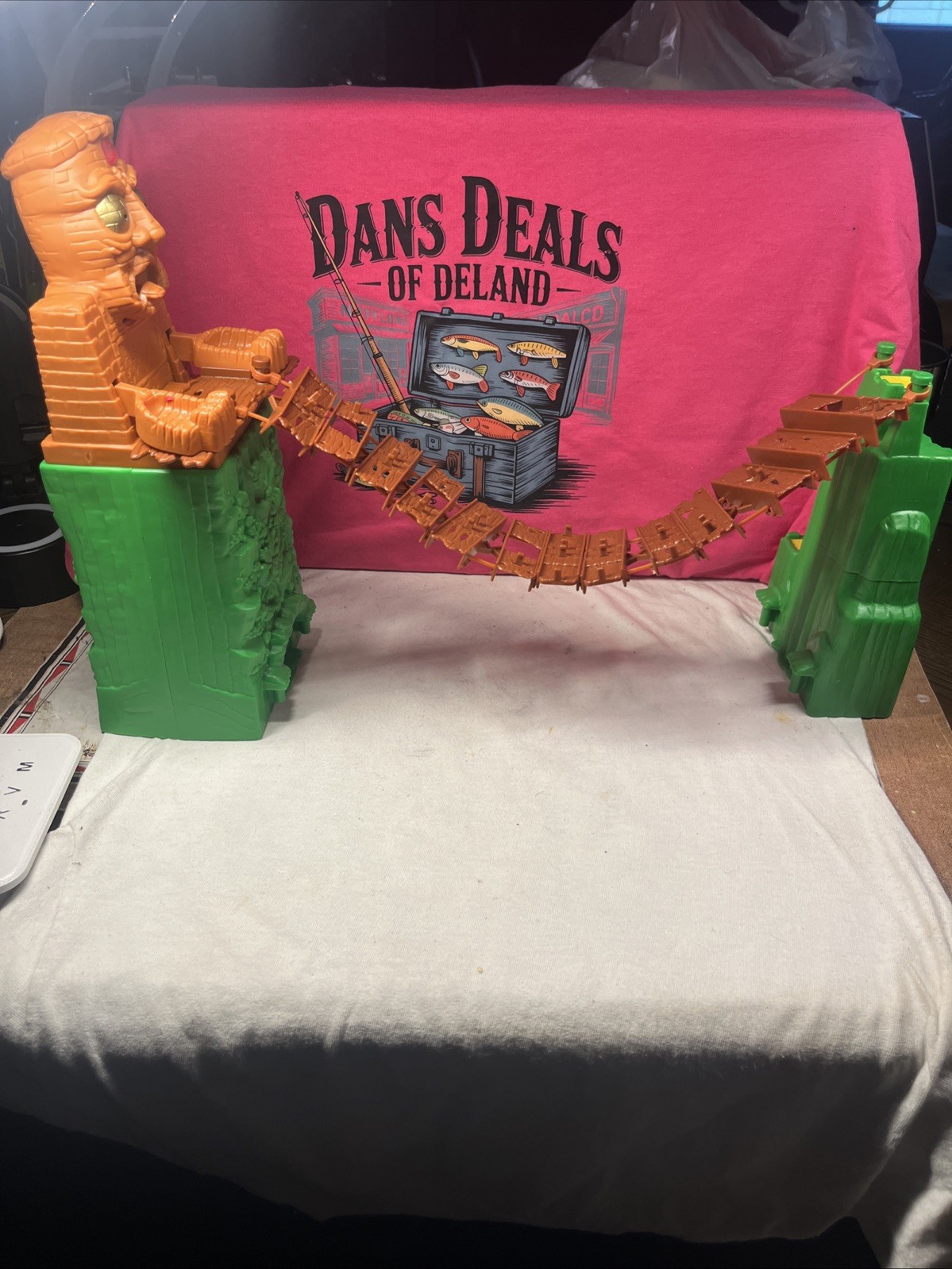 Vintage 1992 Forbidden Bridge Motorized Adventure Board Game Bridge Working