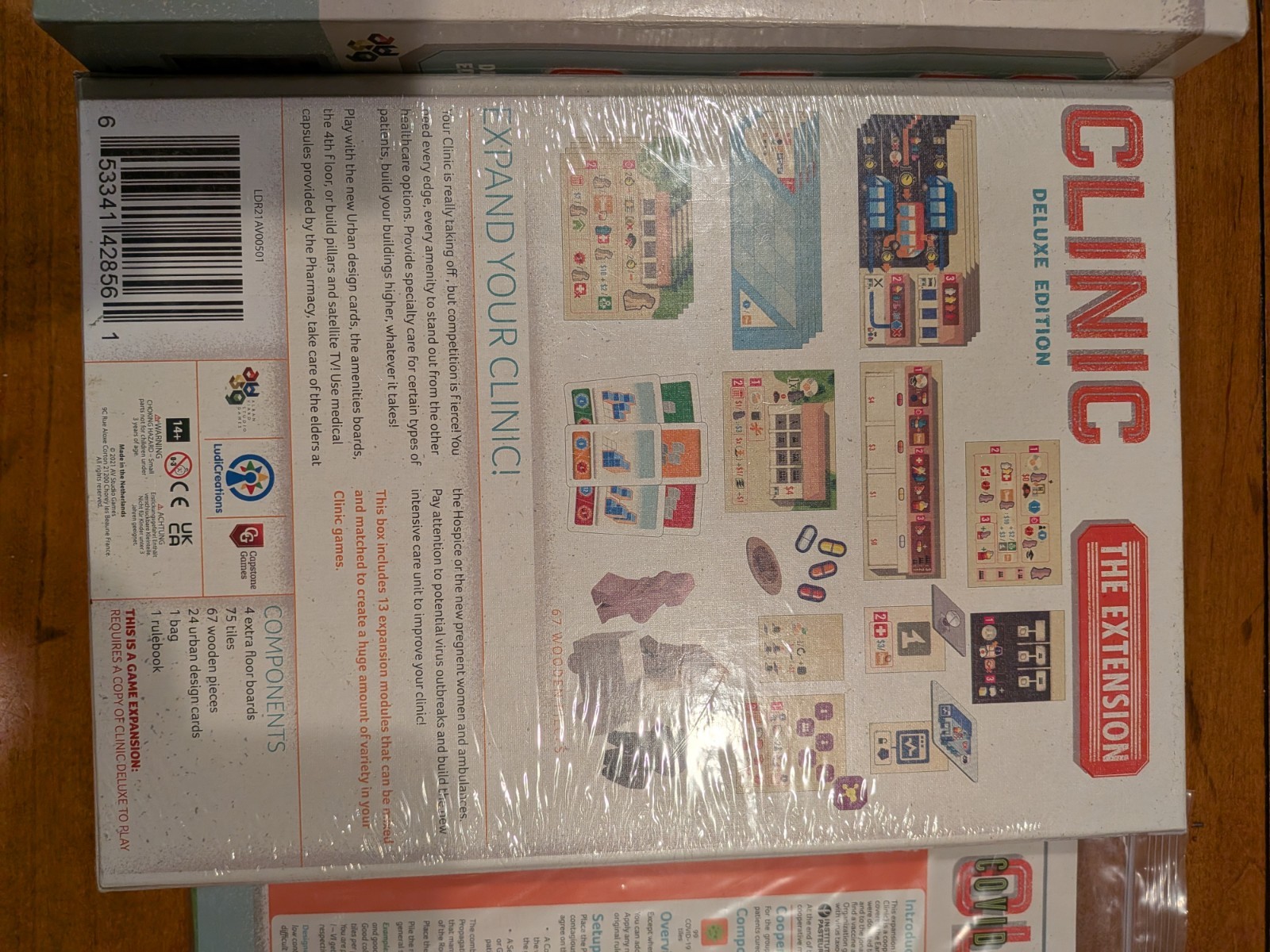 Capstone Games Clinic Deluxe Edition Board Game + Extension Expansion + COVID 19