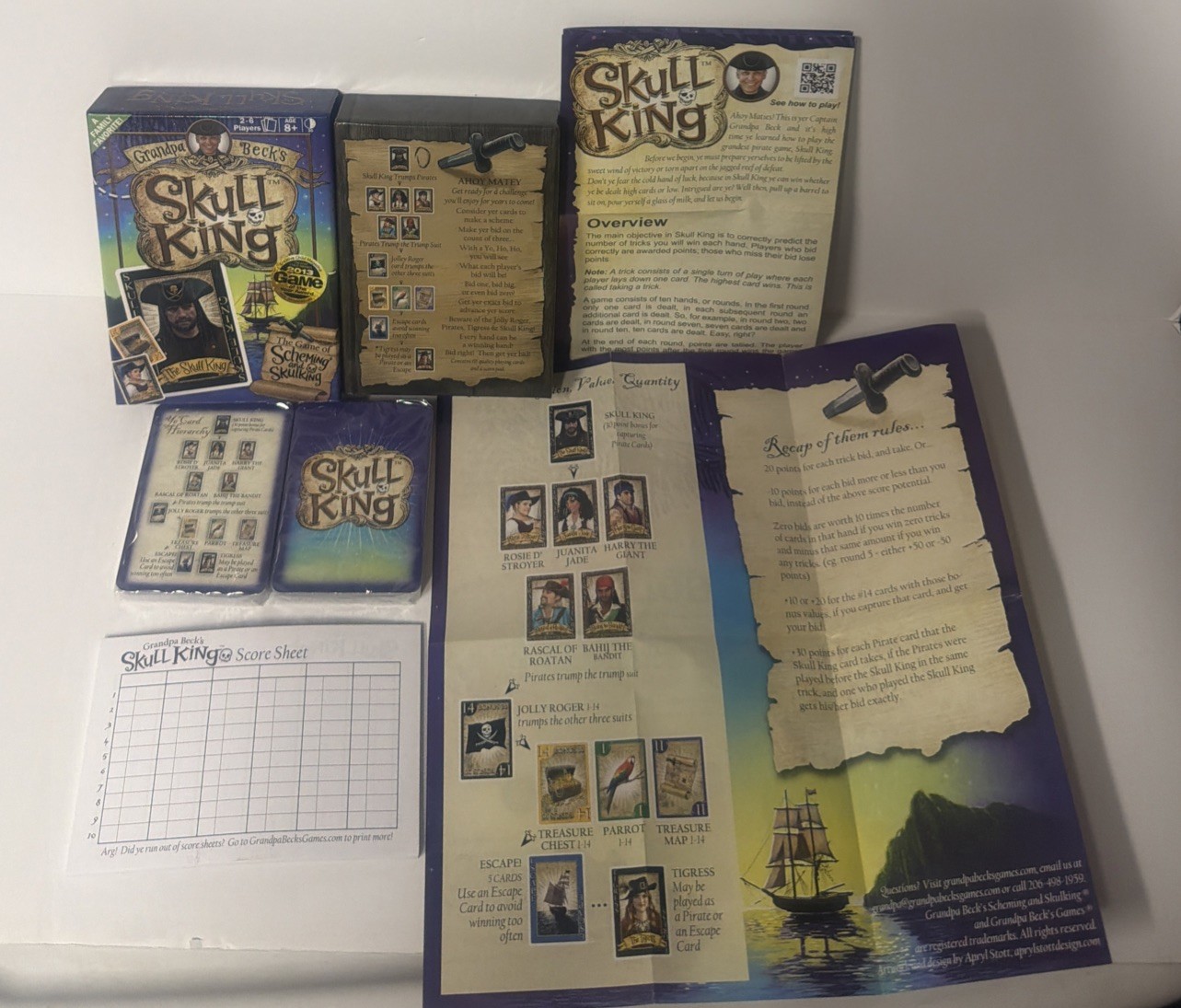 NEW Skull King Card Game by Grandpa Beck’s. Scheming And Skulking. #3056