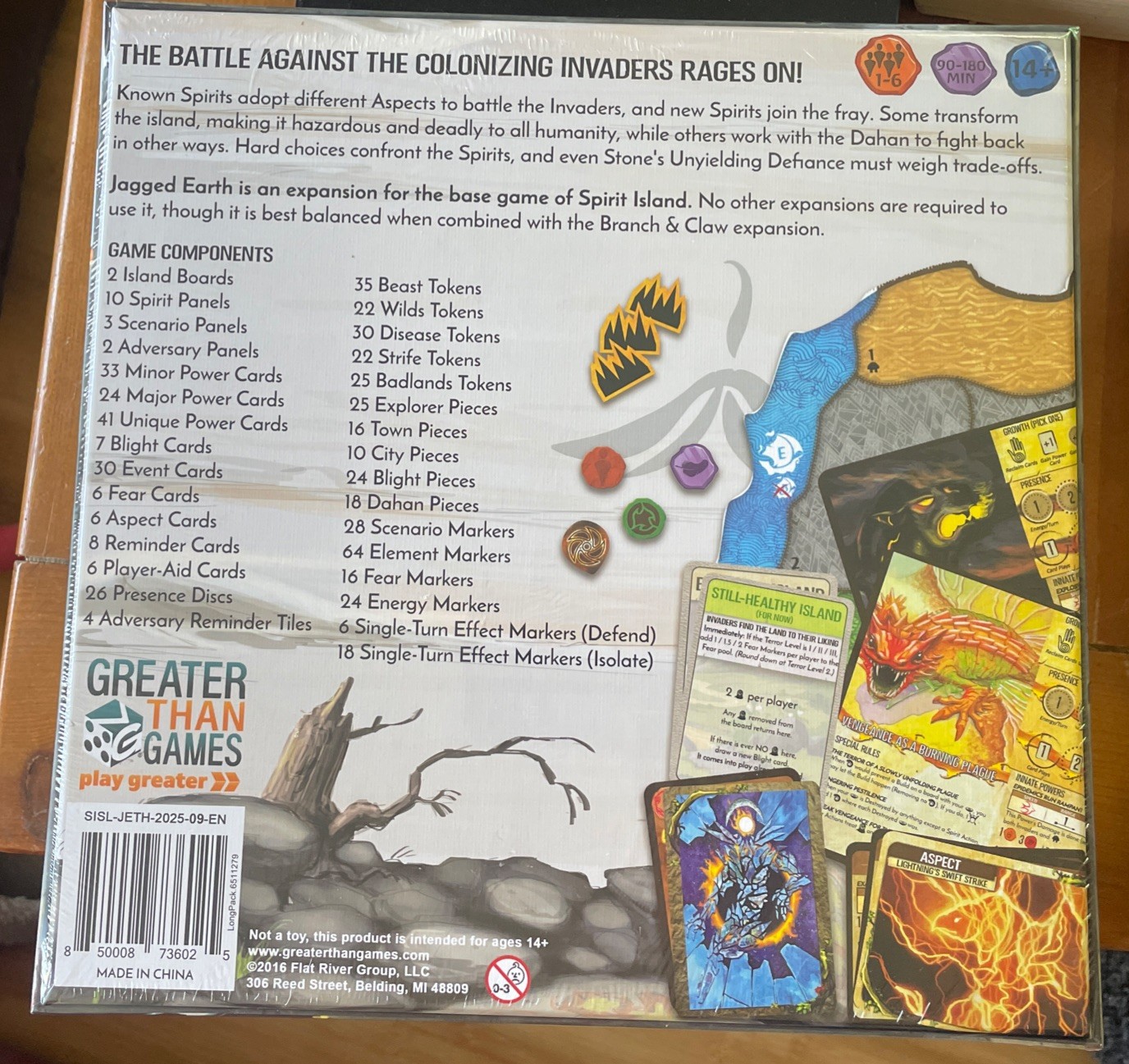 Spirit Island Jagged Earth Board Game Expansion Greater Than Games New Sealed