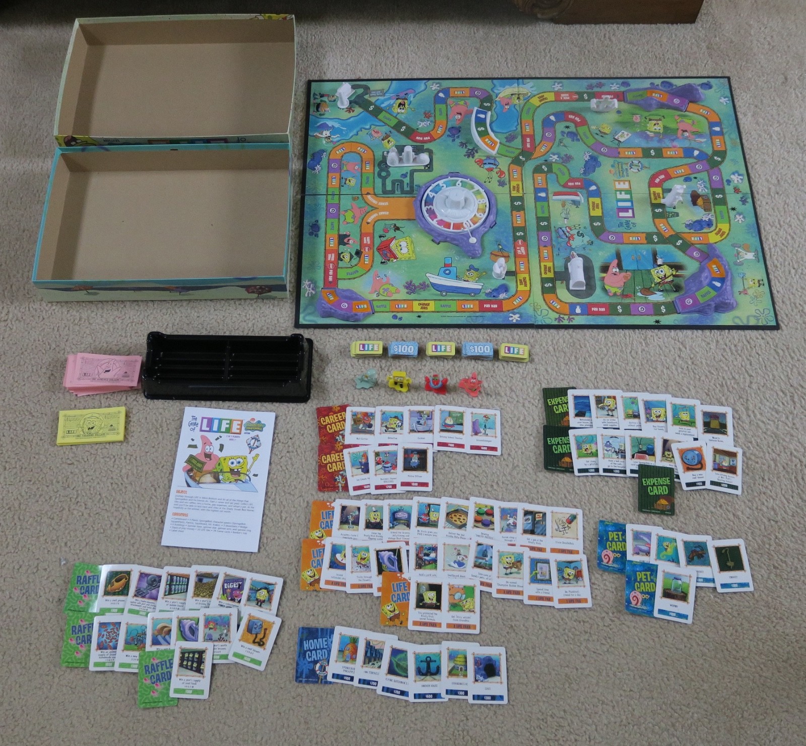 Hasbro The Game of Life Spongebob Squarepants Edition 100% Complete MB 2005