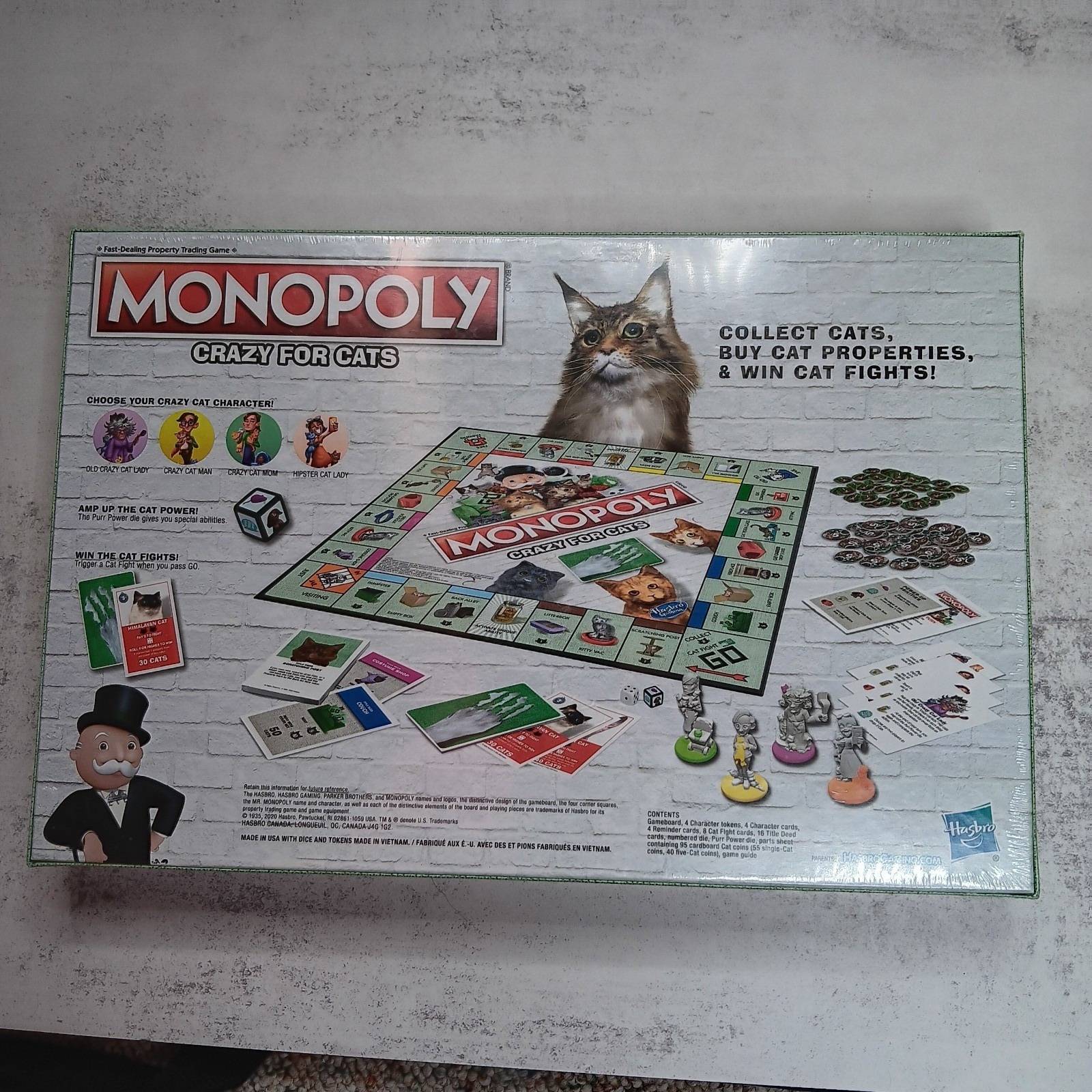 Monopoly Crazy for Cats Pet Edition Board Game Hasbro E9675 Ages 8+ New