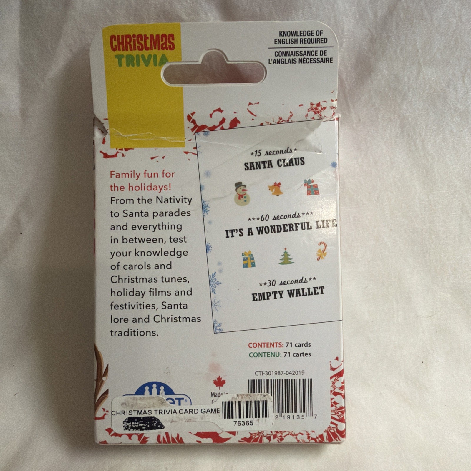 Christmas Trivia Card Game – Travel Sized – for 2 or More Players Ages 12 and Up