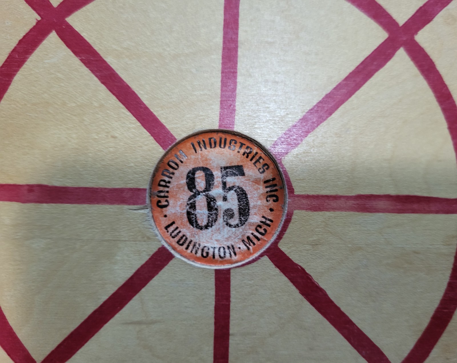 Vintage 1940`s Carrom Wood Game Board #85 ( no pieces )