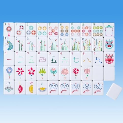 160 Pink American Printed Mahjong Game Set with Carrying Bag and Accessories