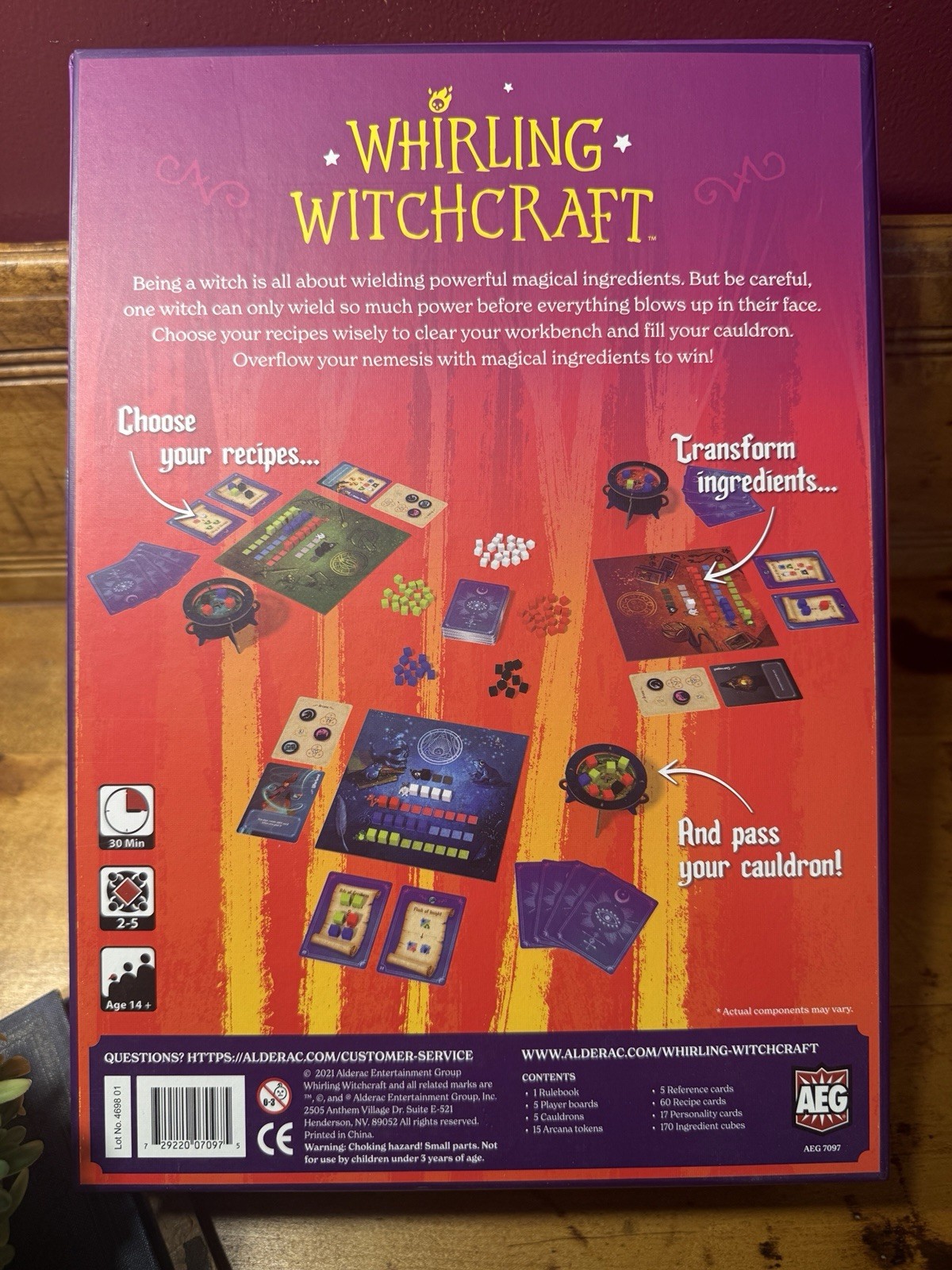 AEG Whirling Witchcraft Fantasy Board Game w/ Cards Complete 2021