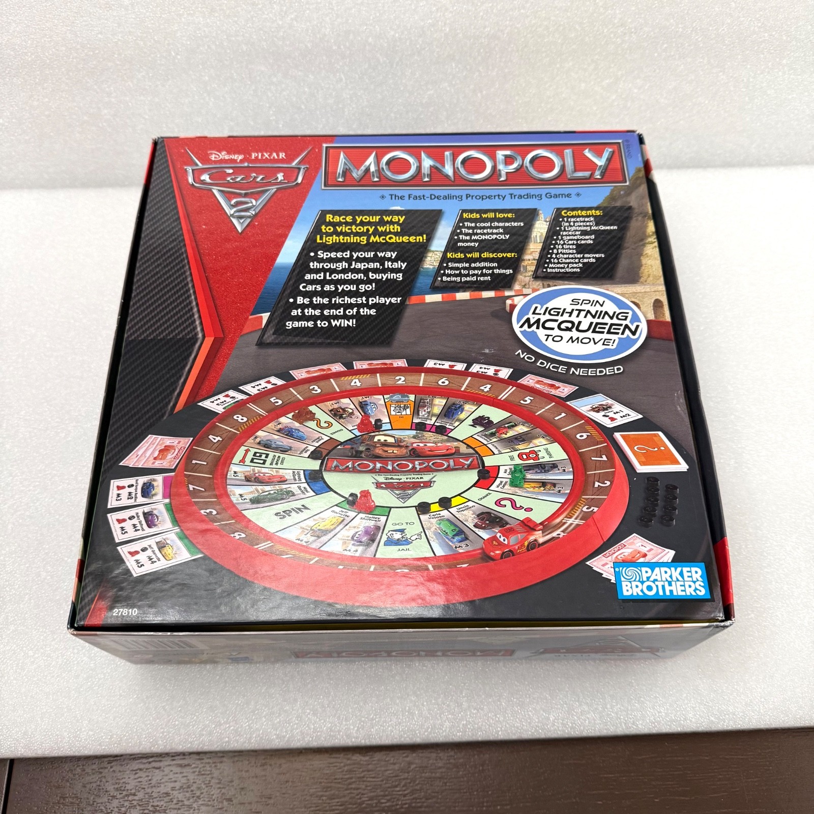 Disney Pixar Cars 2 Monopoly Game Lightning McQueen Racetrack Game New Open Box