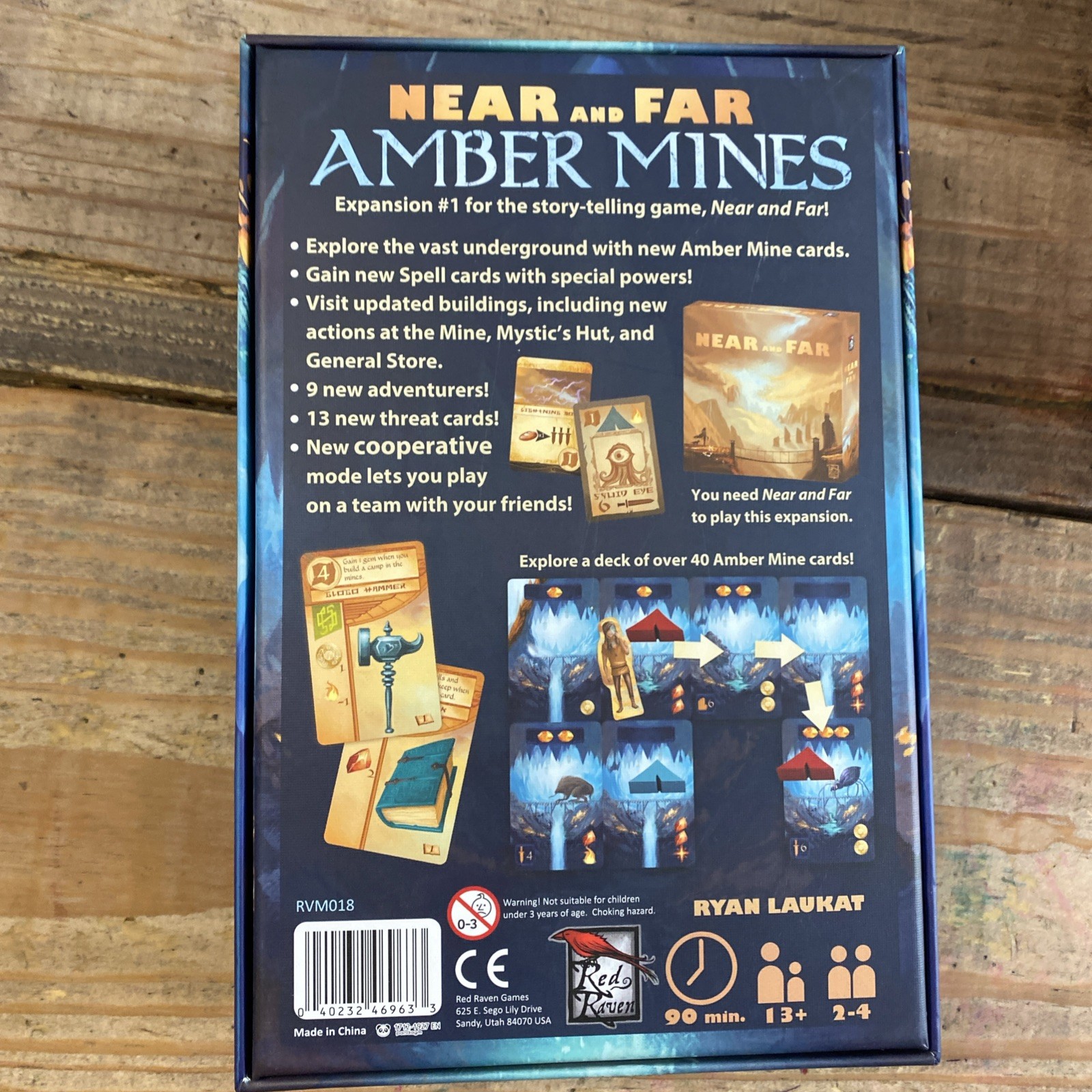 Near and Far Board Game w/ Amber Mines Expansion – Red Raven Games – Complete