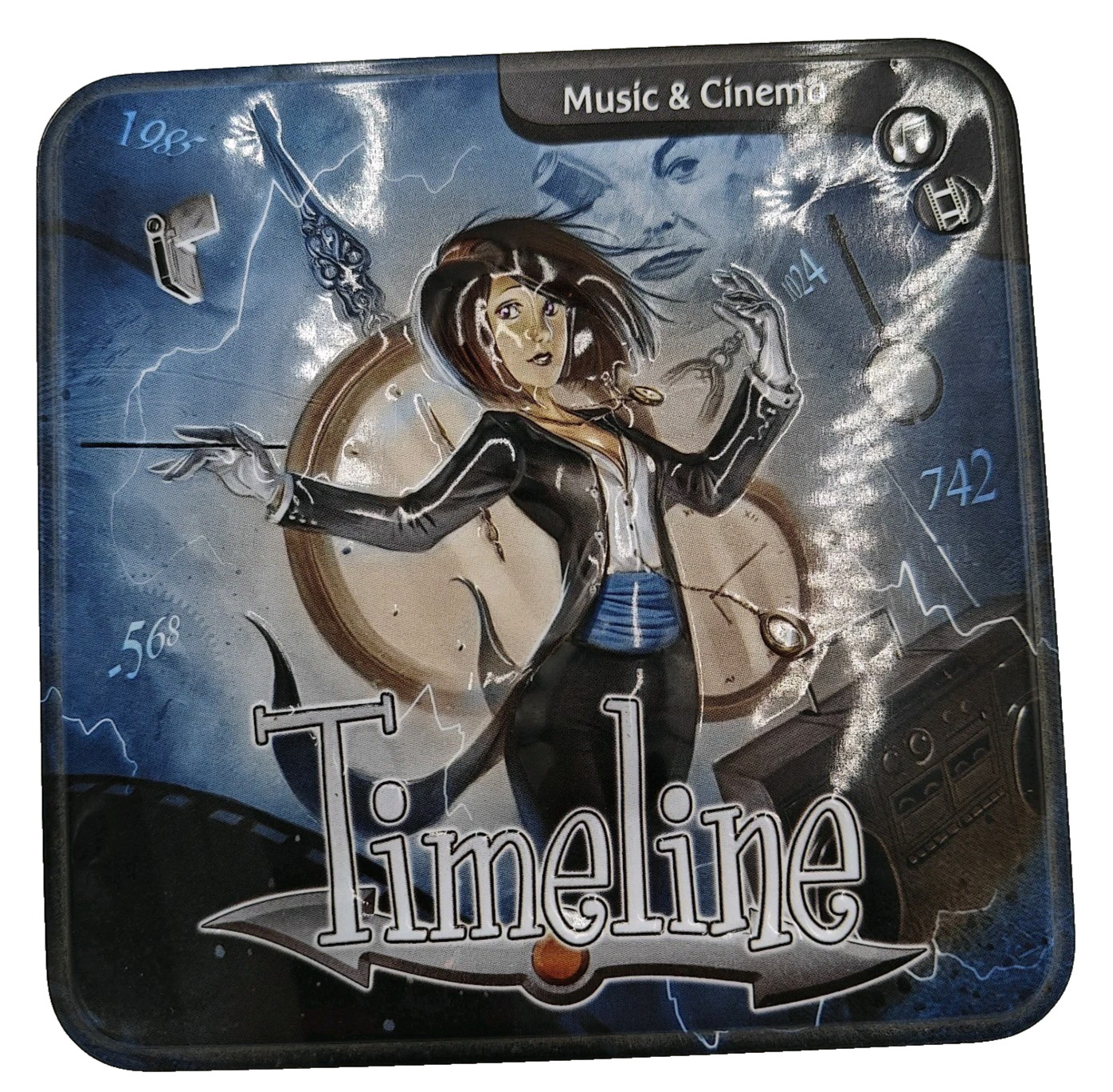 Timeline Music & Cinema Edition Card Game Tin Box Asmodee 2016 Complete
