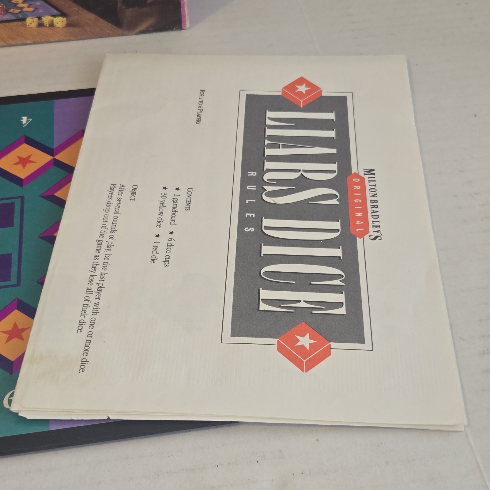 Vintage LIARS DICE Game 1987 Milton Bradley **COMPLETE**