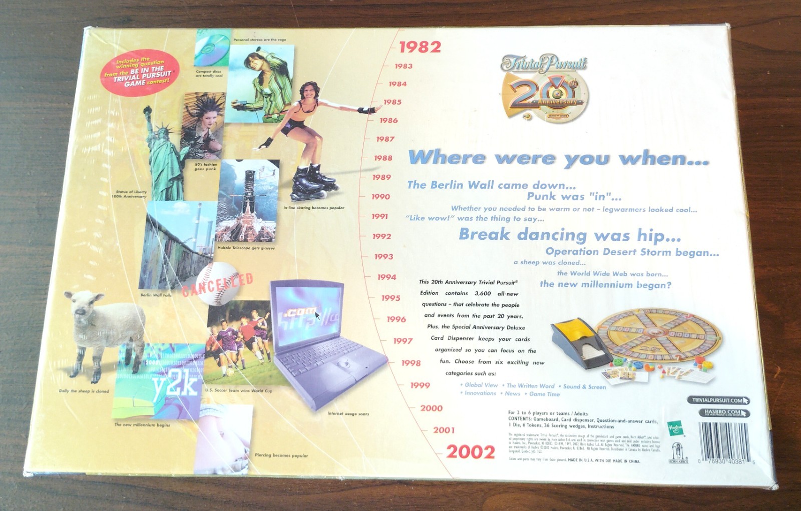 2002 Hasbro TRIVIAL PURSUIT 20th Anniversary Ed. Board Game – NEW Factory Sealed