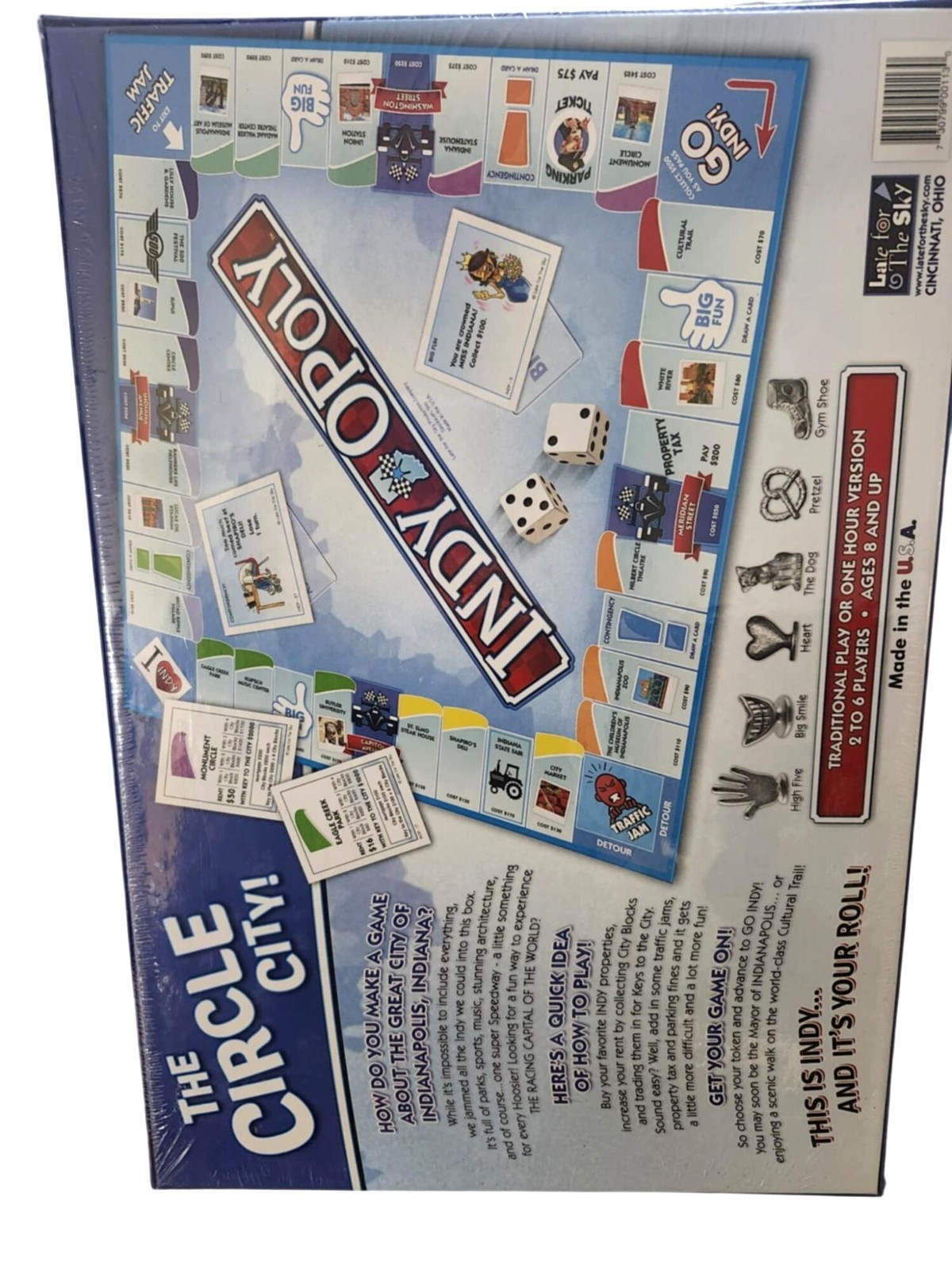 Indy-Opoly Board Game Celebrating The Circle City, Ages 8 & Up, U.S.A. NIB