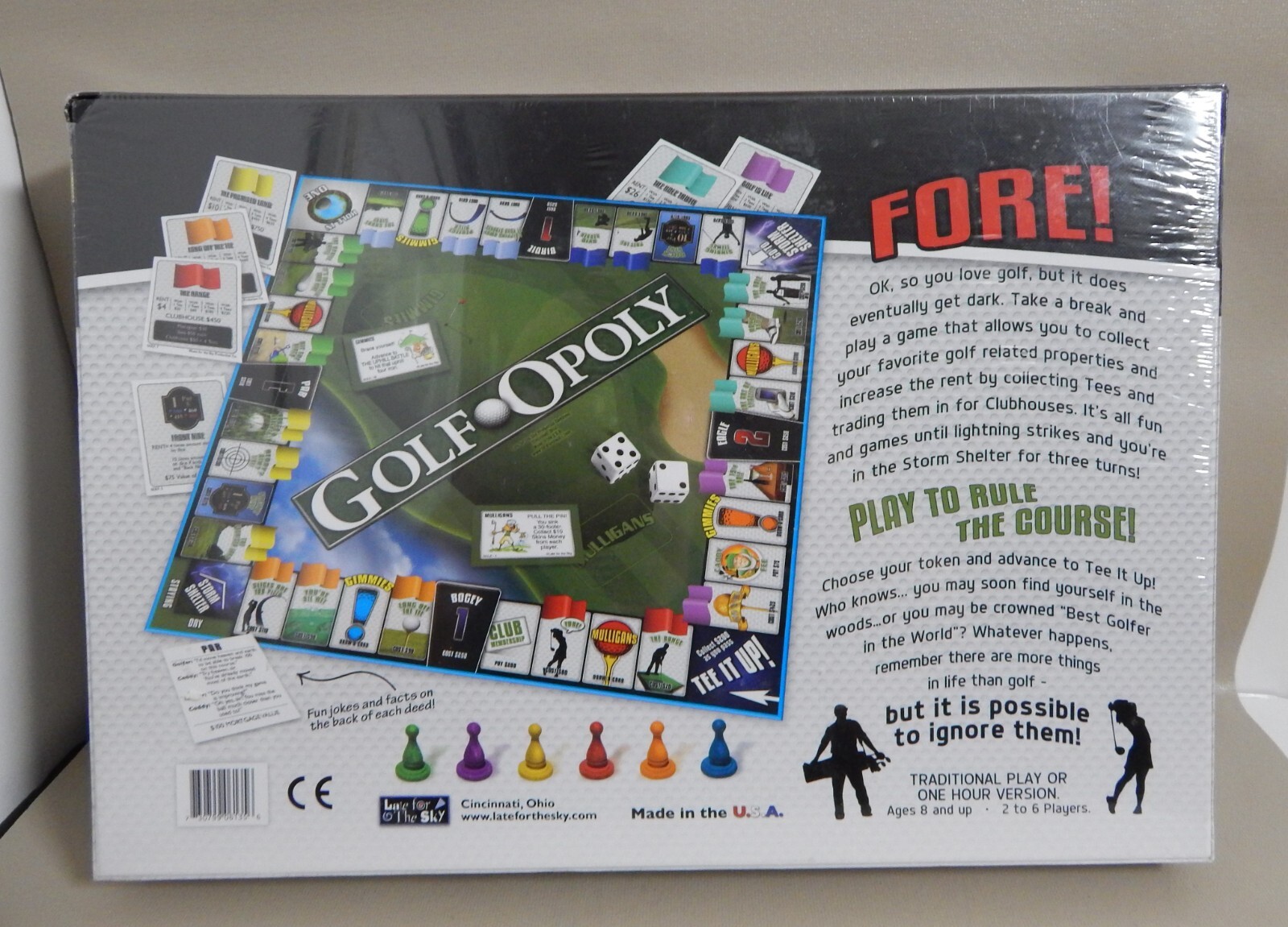 New Golf-opoly Monopoly Late For The Sky Ages 8+ | 2-6 players Golf Board Game