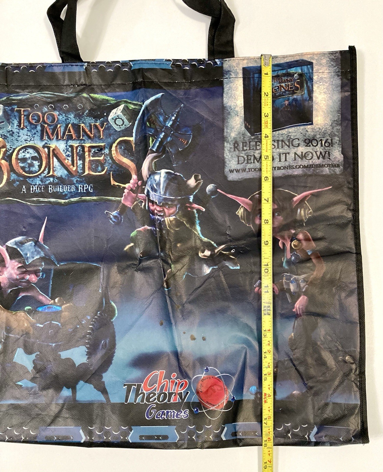 Too Many Bones Chip Theory Games Double Side Vinyl Swag Tote Promo Bag /Sm. hole