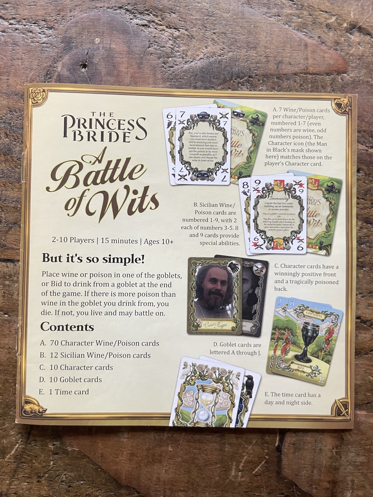 The Princess Bride: Battle of Wits Card Game. 1st Edition Game Salute Complete