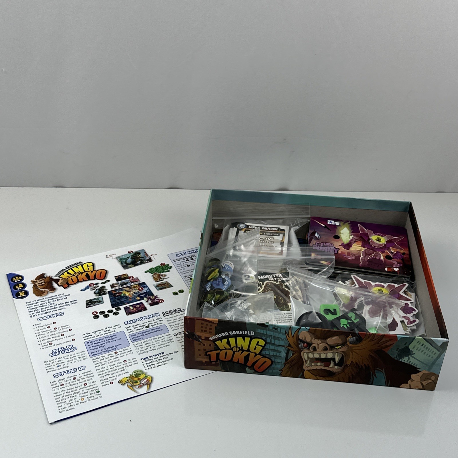 King of Tokyo Board Game + Power Up Expansion – Incomplete Base Cards – Pandakai