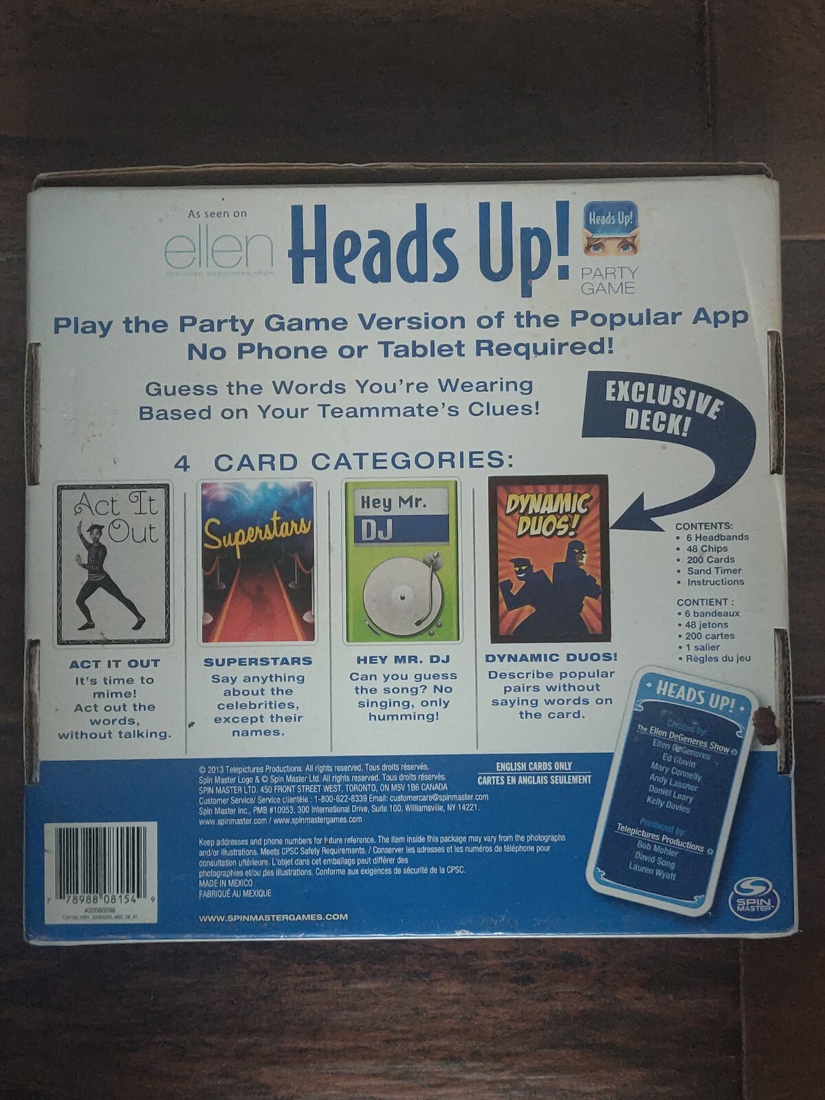 Heads Up Exclusive Dynamic Duo Family Party Game As Seen On Ellen 8+
