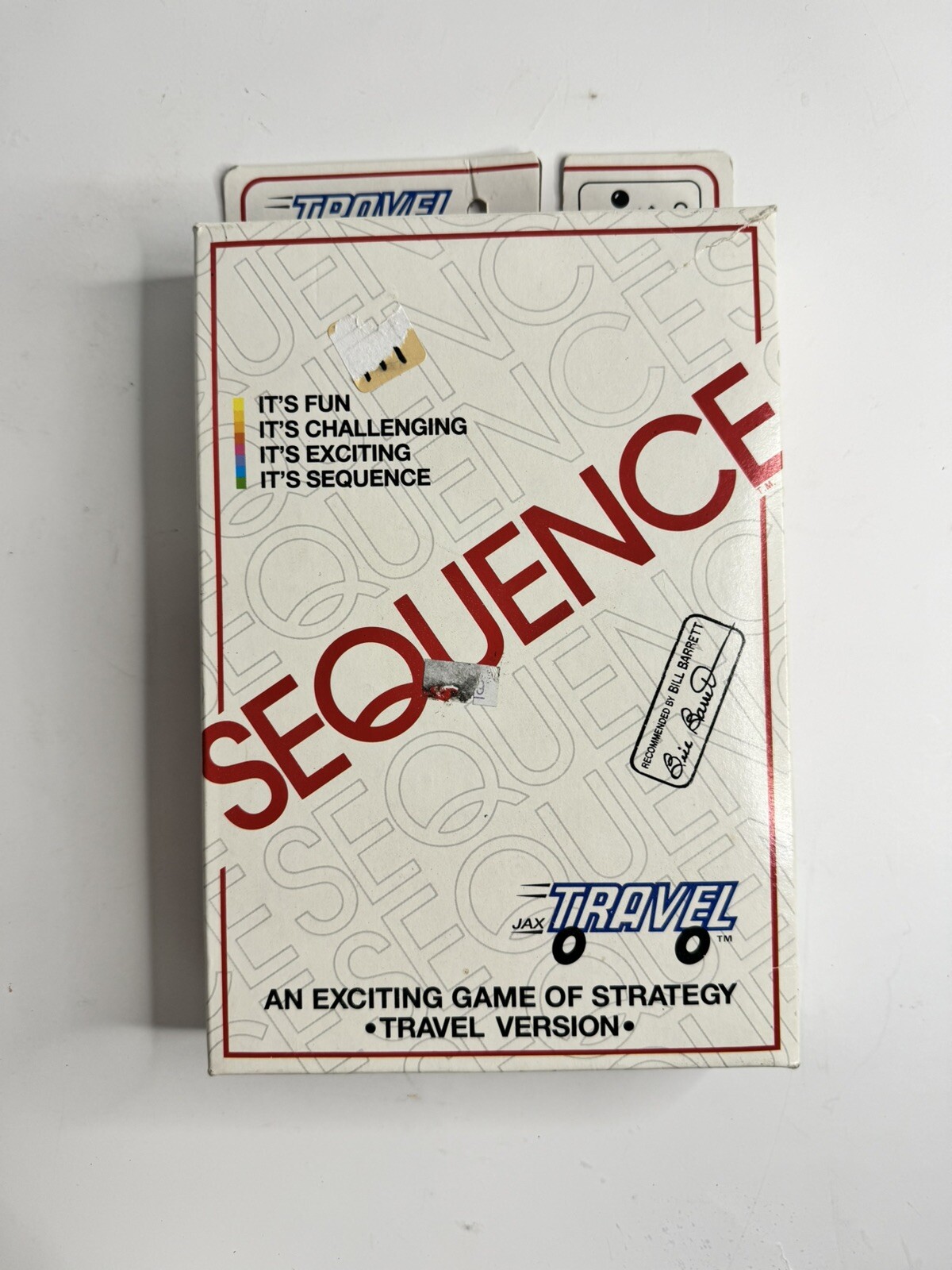 1994 Sequence Strategy Game Travel Edition By Jax – Ages 7 to Adult – Complete