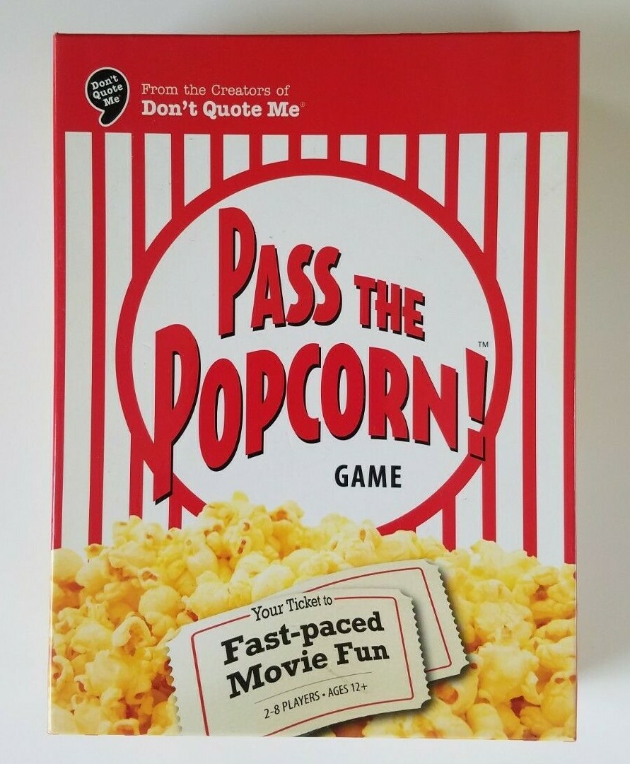 Pass the Popcorn! Game Fast-Paced Movie Fun 2008 Ages 12+ for 2 to 8 Players.