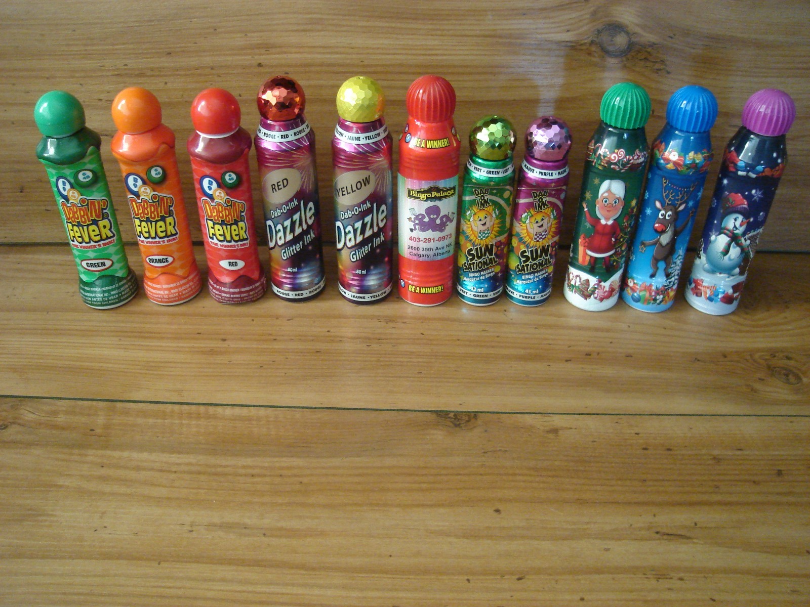 Bingo Daubers are Fever, Christmas, Sun Sational, Dazzle Glitter Ink Lot of 11