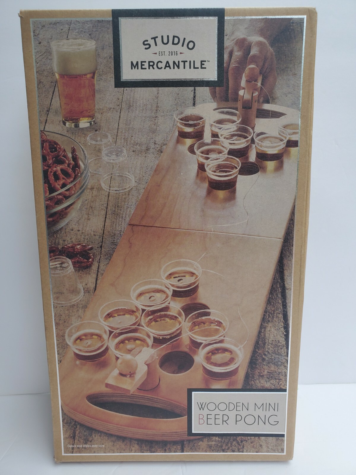 Studio Mercantile Wooden Mini Beer Pong Party Game