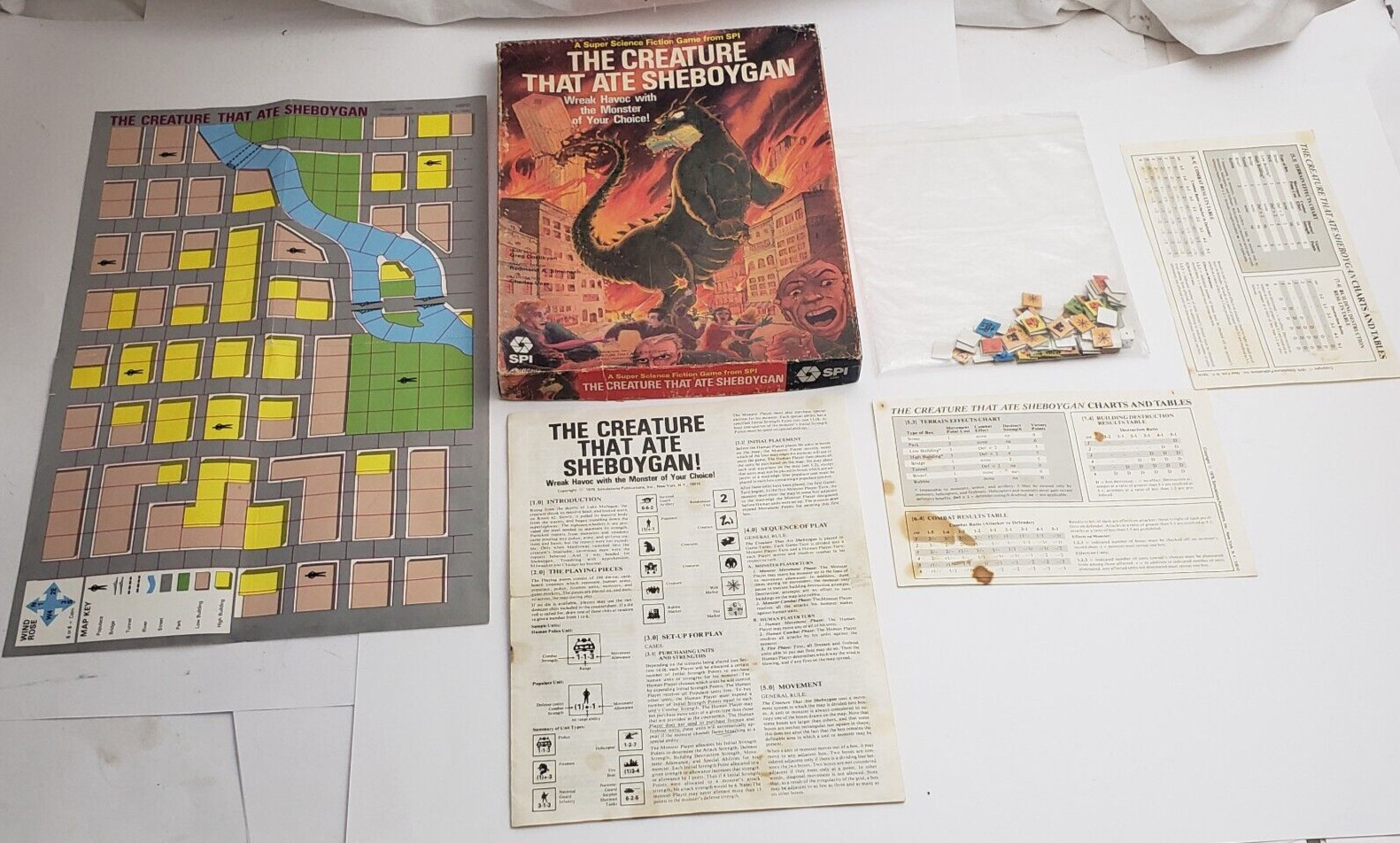 Vintage 1979 The Creature That Ate Sheboygan Fiction Board Game