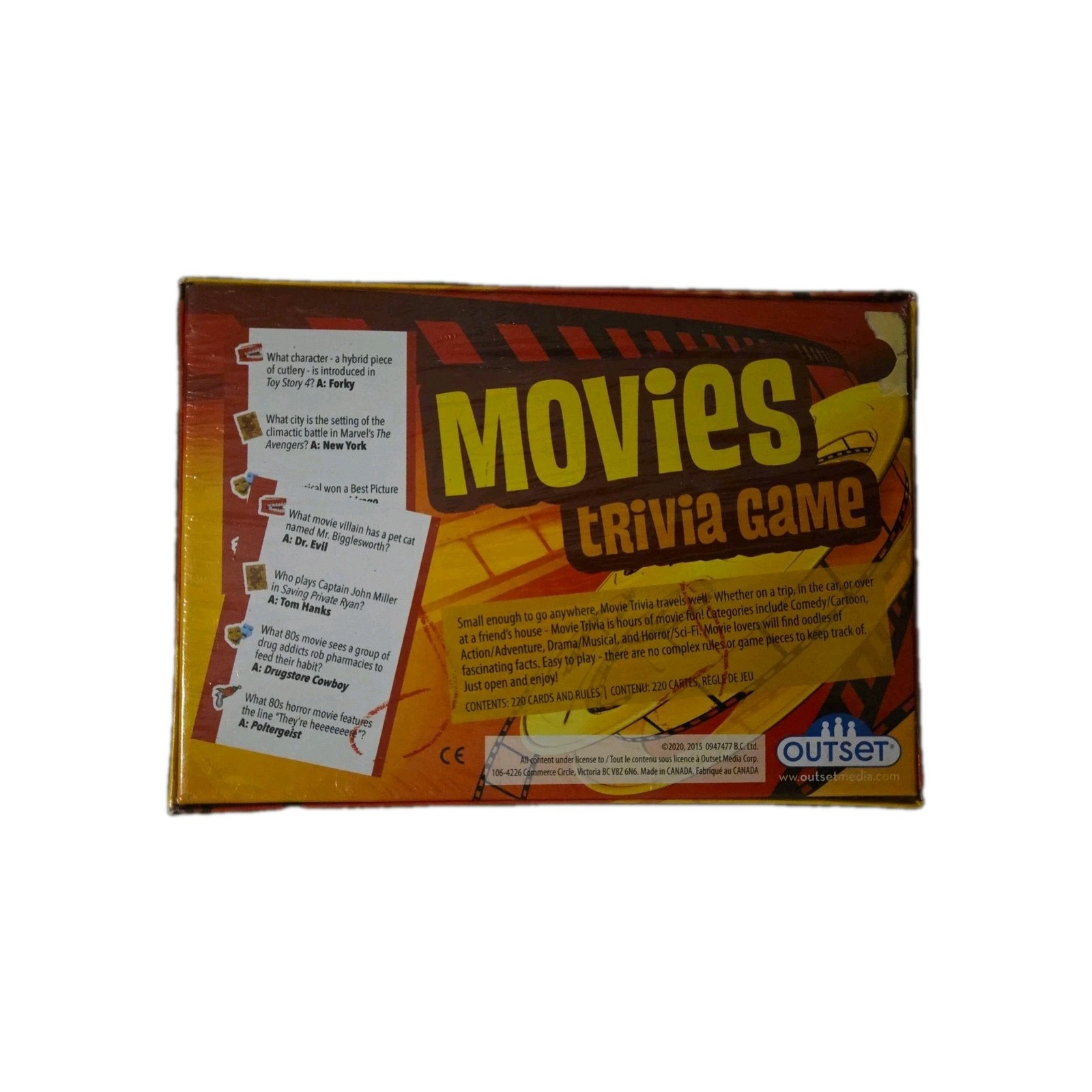 Movies Trivia Game by Outset – New Sealed – 12+