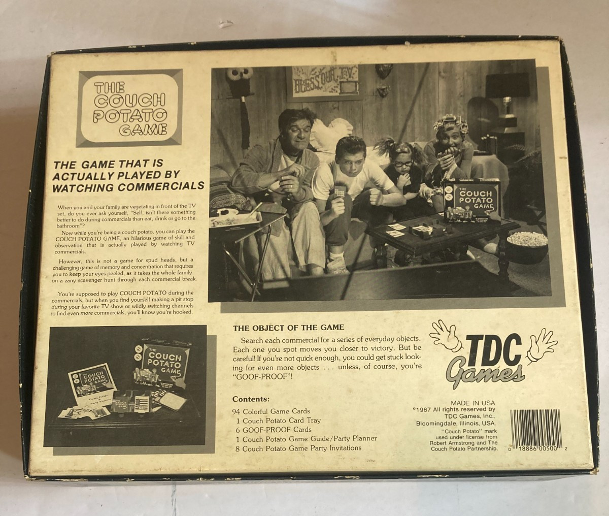 COUCH POTATO board game VINTAGE Complete TDC GAMES Larry Balsamo PARTY PLANNER