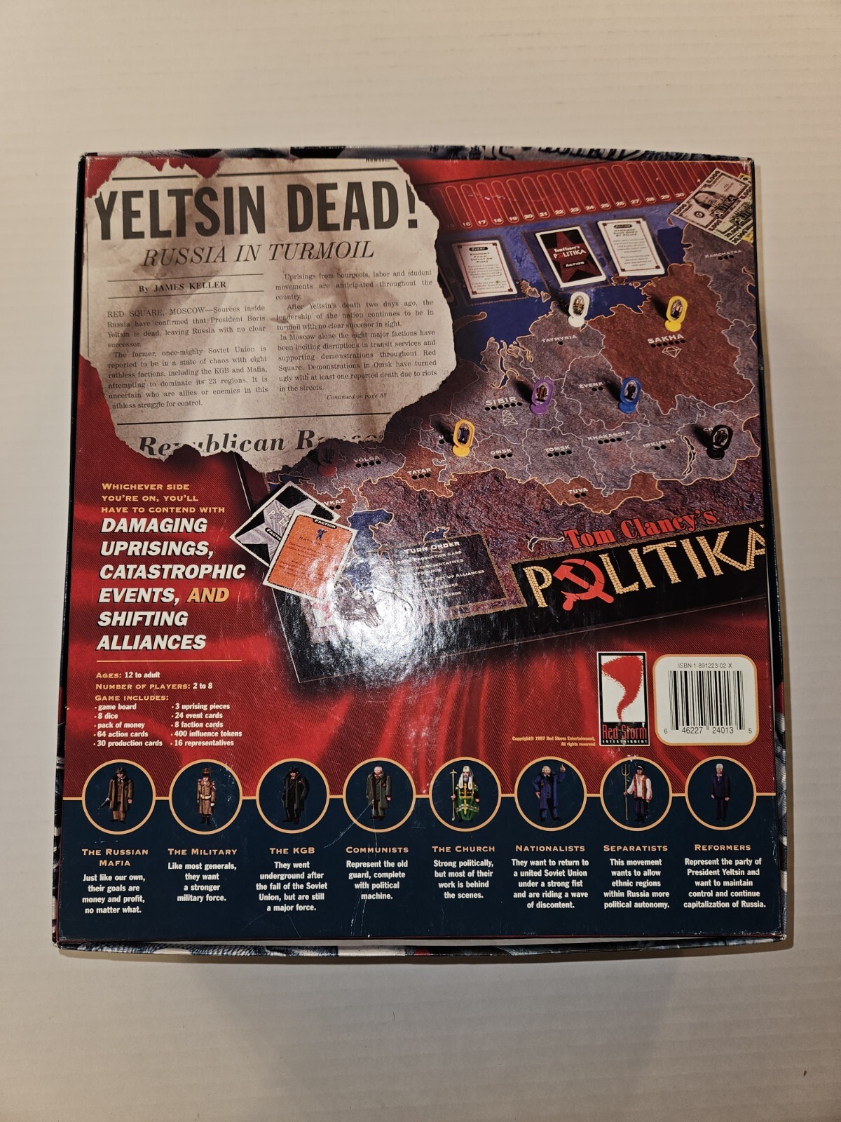 Tom Clancy’s Politika Board Game 1997 Russia USSR Red Storm Entertainment