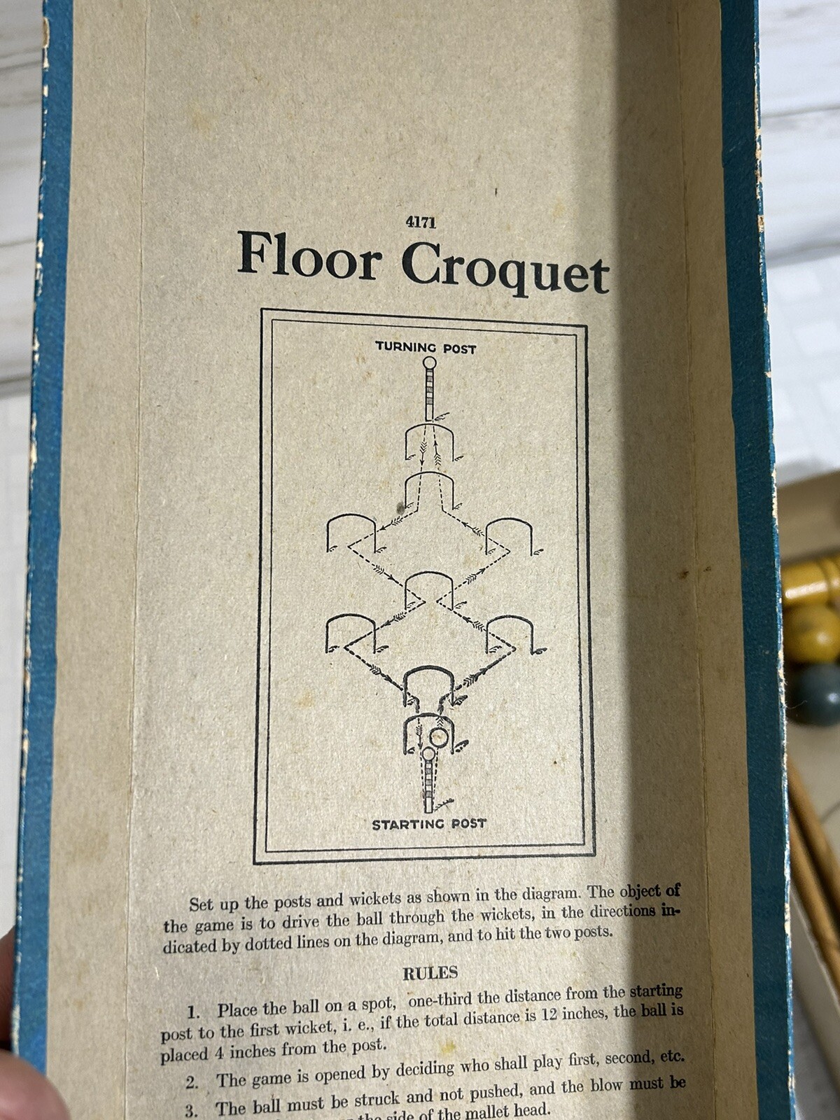Vintage Toy Floor Croquet 1932 Milton Bradley Company Game in Original Box!