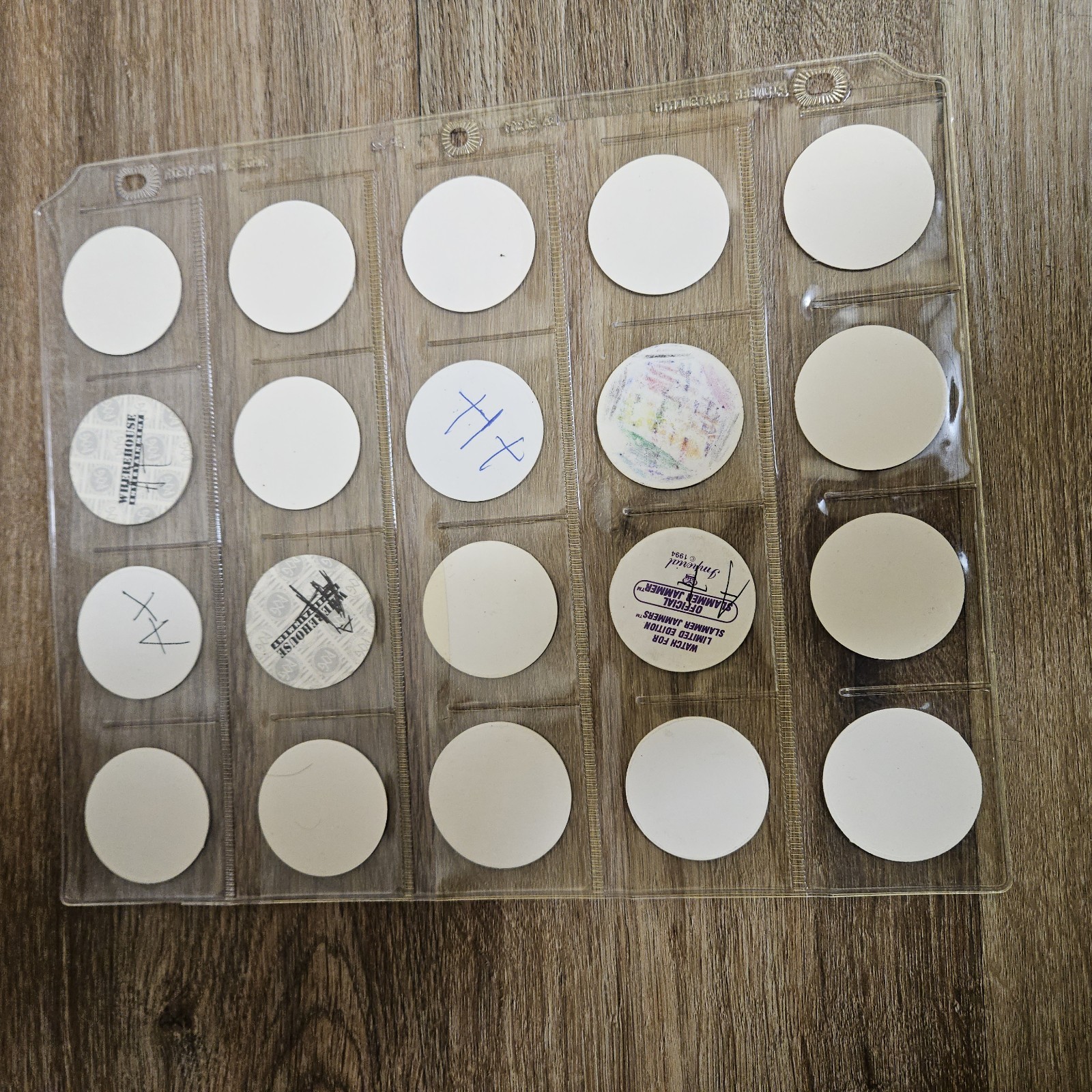 Vintage 1990s Mix Lot of 150 Pogs and 1 Metal Slammers Plus Binder Sleeves